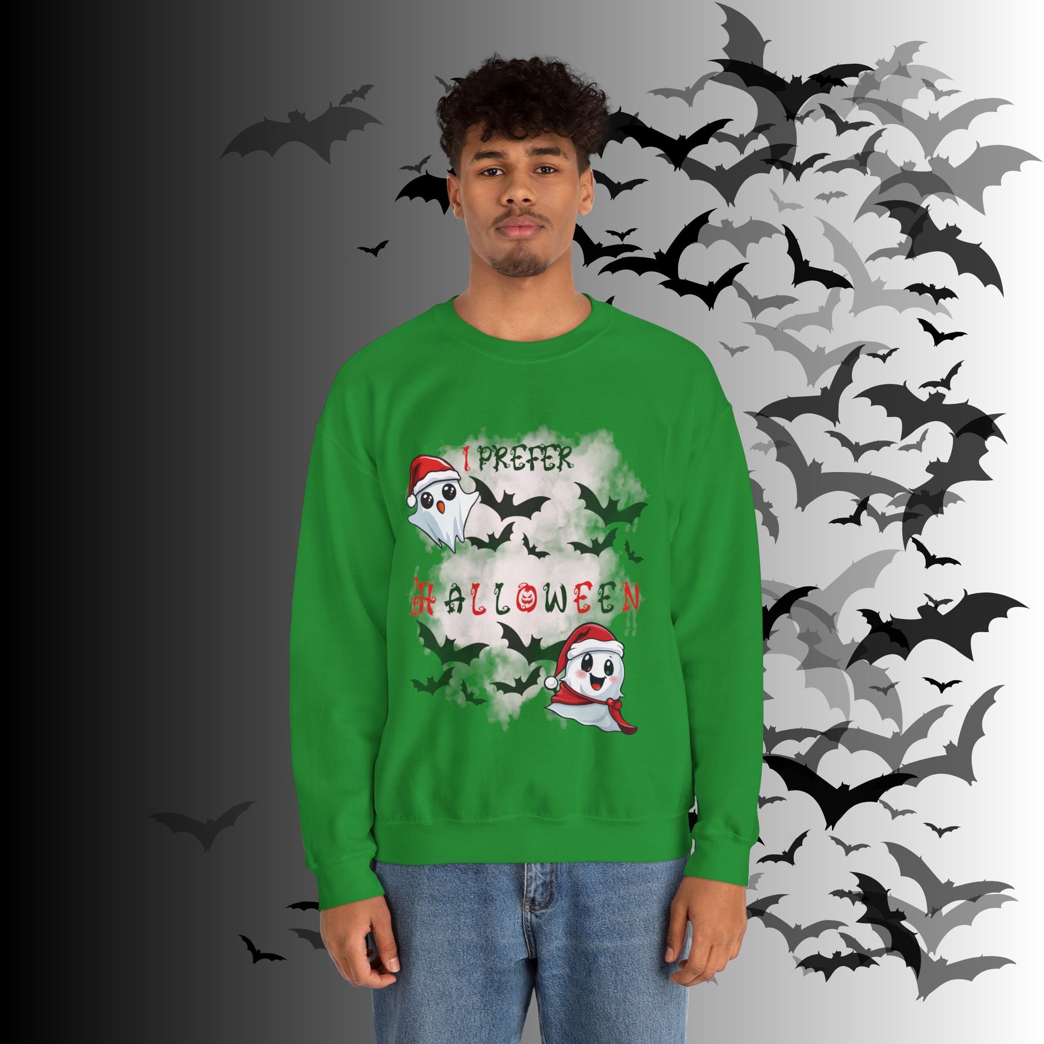 I Prefer Halloween Ghost Crewneck Sweatshirt — Kawaii Gothic Christmas