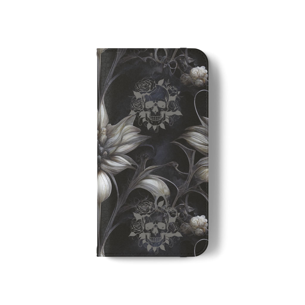 Goth Botanical Flip Wallet Case for iPhone and Samsung Galaxy Phones