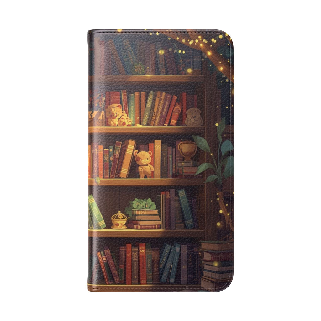 Whimsigoth Bookcase Wallet Flip Case - Romantasy Reader Phone Wallet - Book Pattern Flip Case - Bookish Phone Case