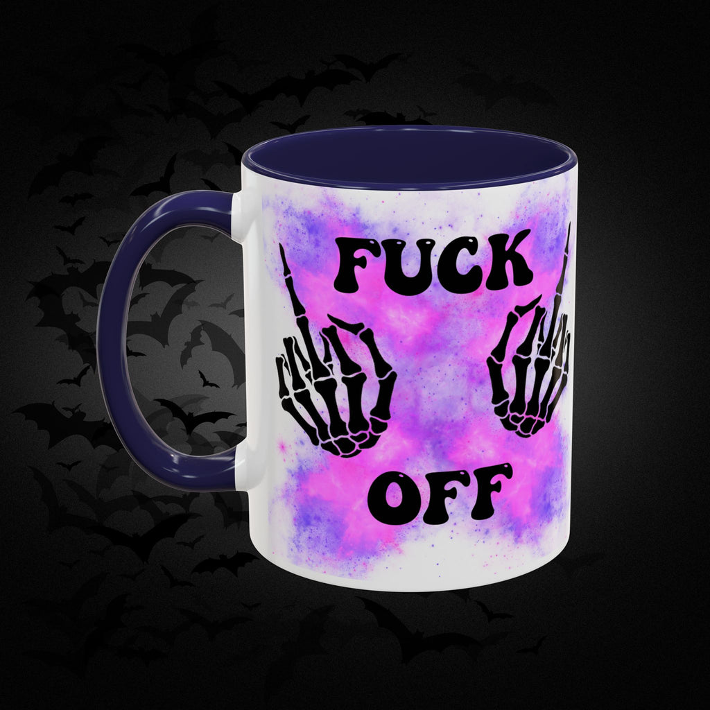 Good Morning Beautiful Fuck Off Skeleton Hands Accent Coffee Mug