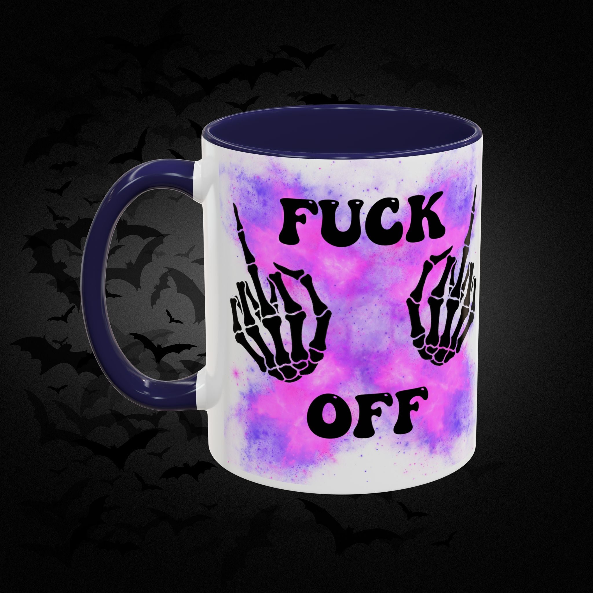 Good Morning Beautiful Fuck Off Skeleton Hands Accent Coffee Mug
