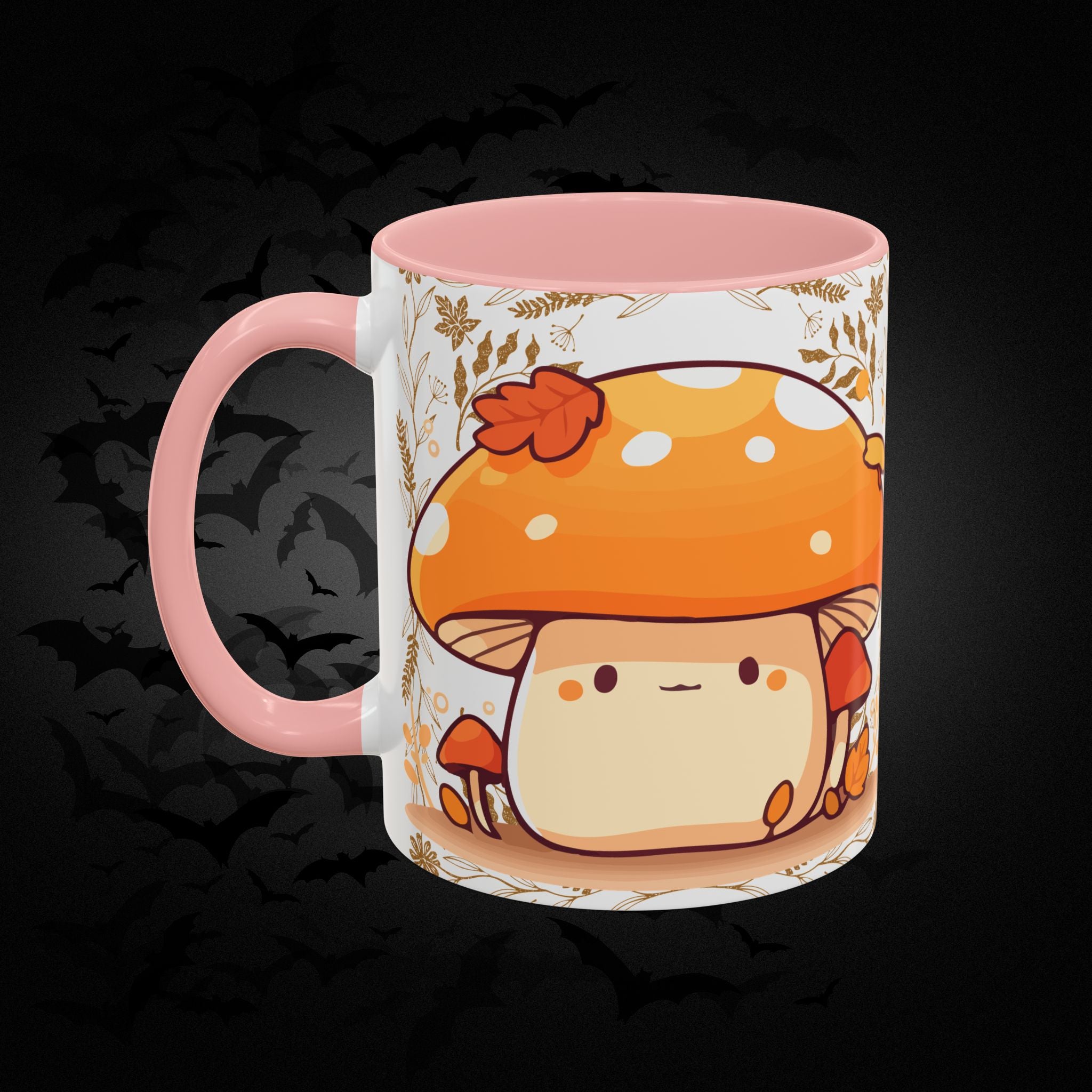 Autumn Mushroom Cute Coffee Mug — Fall Kawaii Accent Mug (11/15oz)