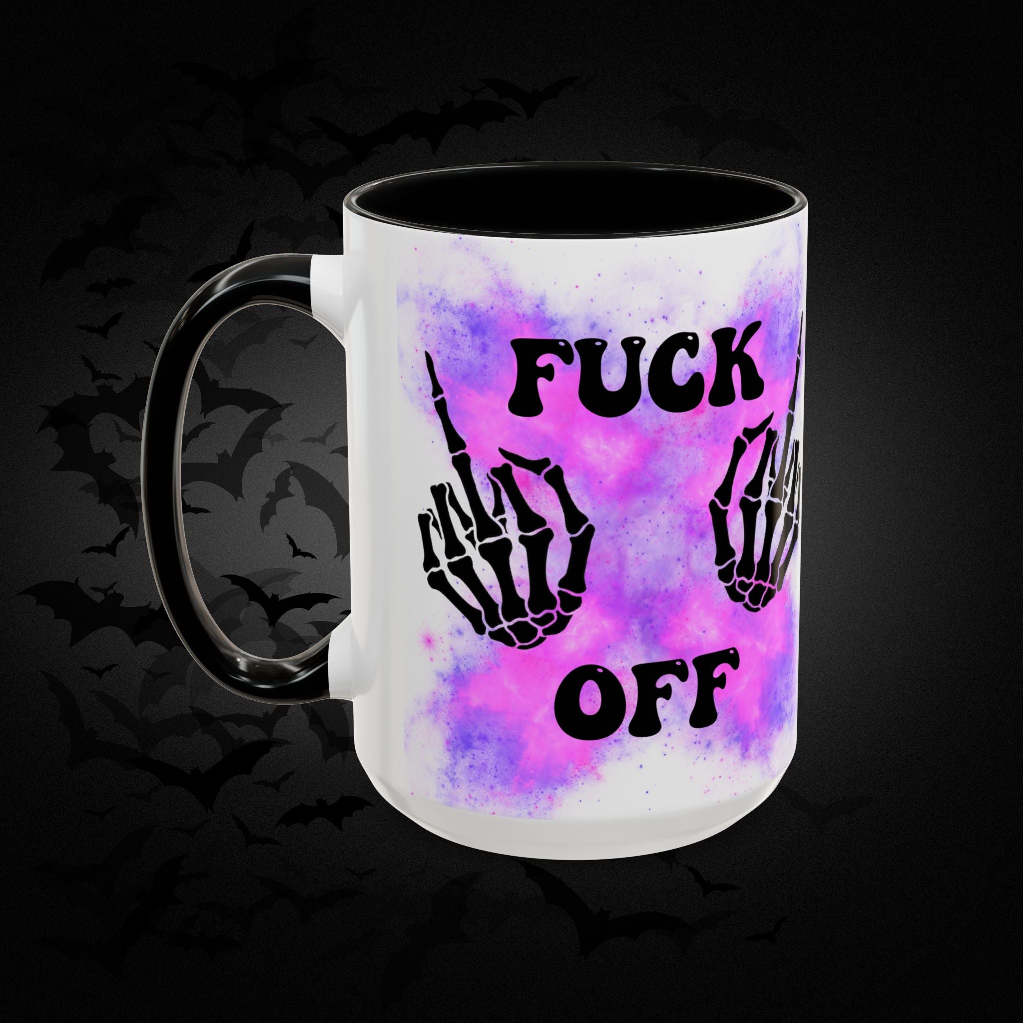 Good Morning Beautiful Fuck Off Skeleton Hands Accent Coffee Mug