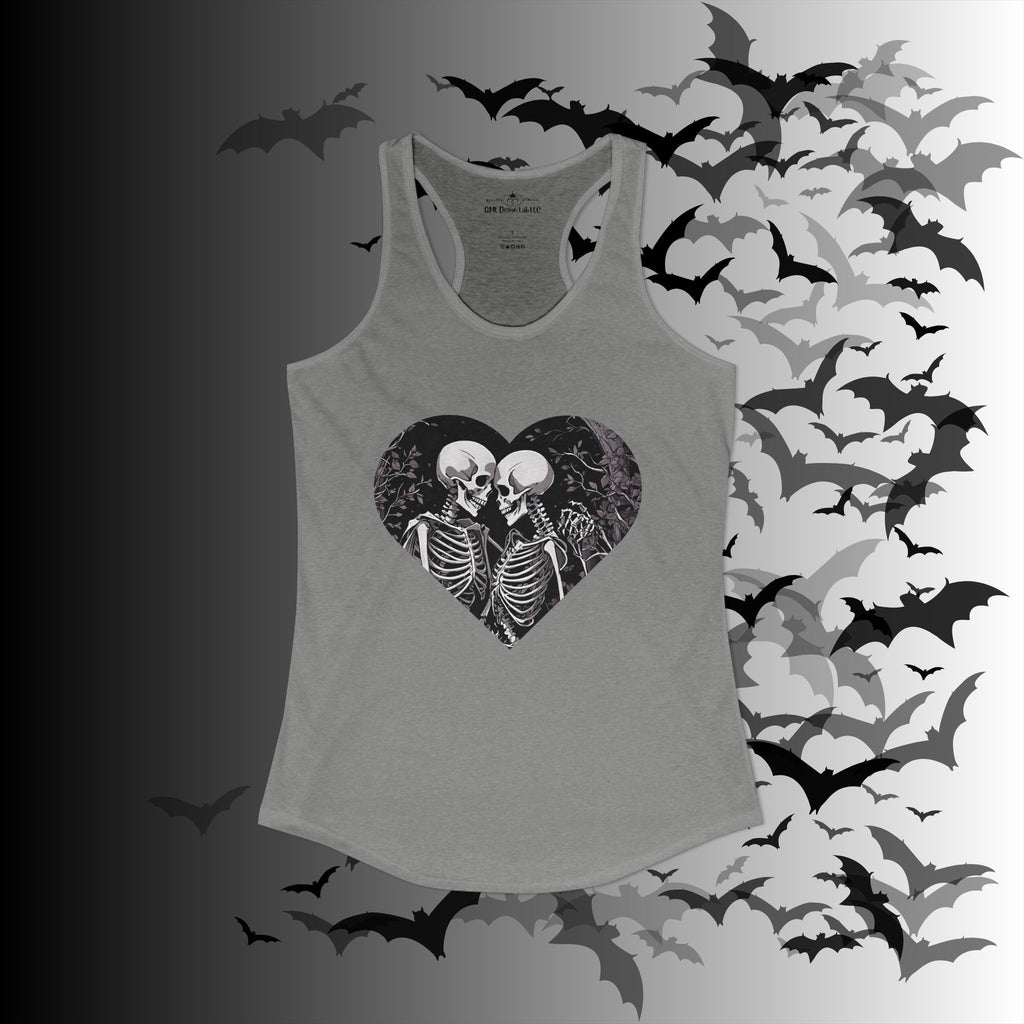 Gothic Skeleton Heart "Forever Yours" Racerback Tank Top — Dark Romance Front & Back