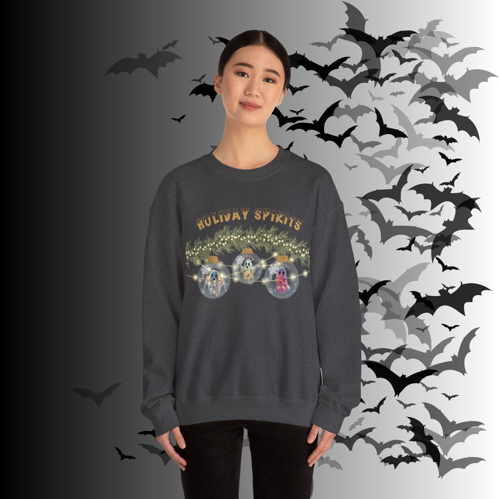 Holiday Spirits Crewneck Sweatshirt — Ghost Christmas Ornament Gothmas