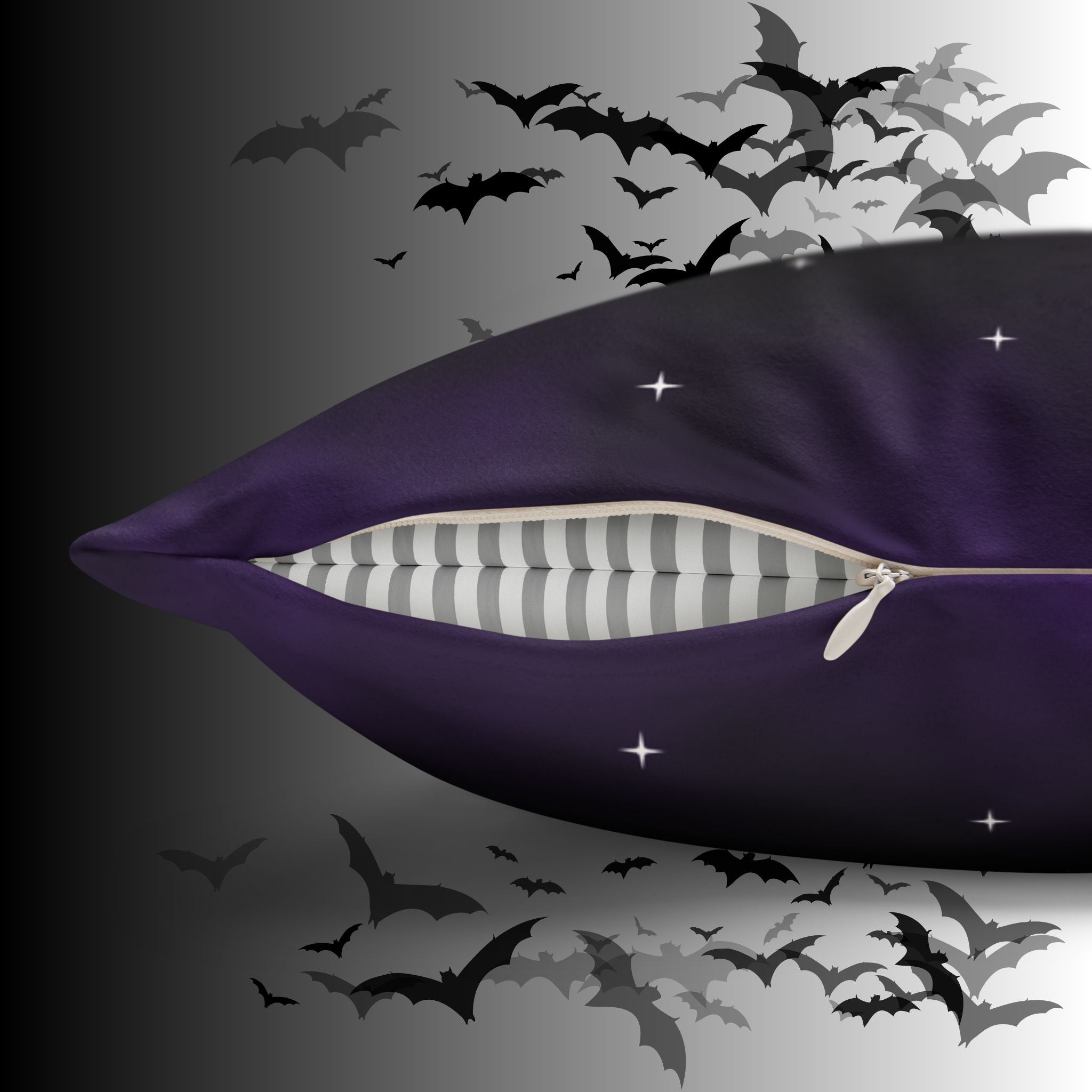 Pastel Goth Celestial Snake Moon Phases Throw Pillow — Witchy Dark Home Decor