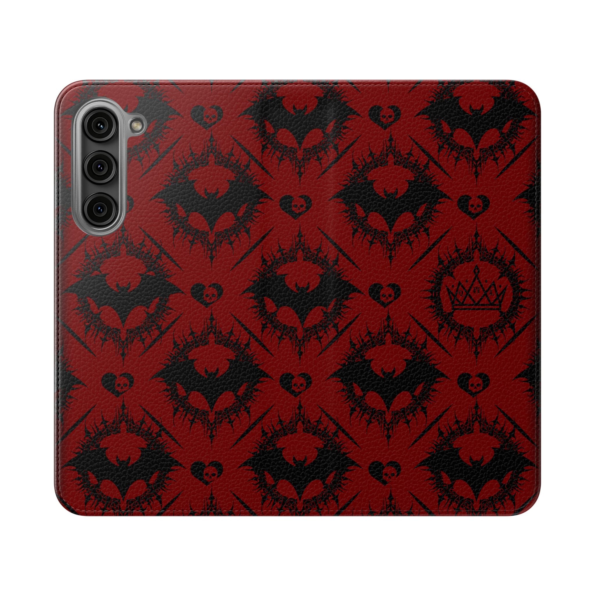 Copy of Gothic Bat Wallet Flip Case - Elegant Goth Phone Wallet - Bat Pattern Flip Case - Gothic Phone Case - Stylish Wallet Phone Case