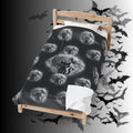 Gothic Black Cat Throw Blanket — Full Moon Bat Dark Home Decor