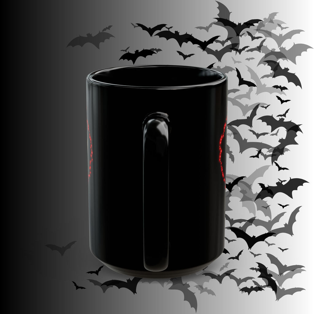 Black Cat Moon Heart Mug — 'I Would Spend All Time Of My Lives With You' Gothic Valentine Coffee Mug