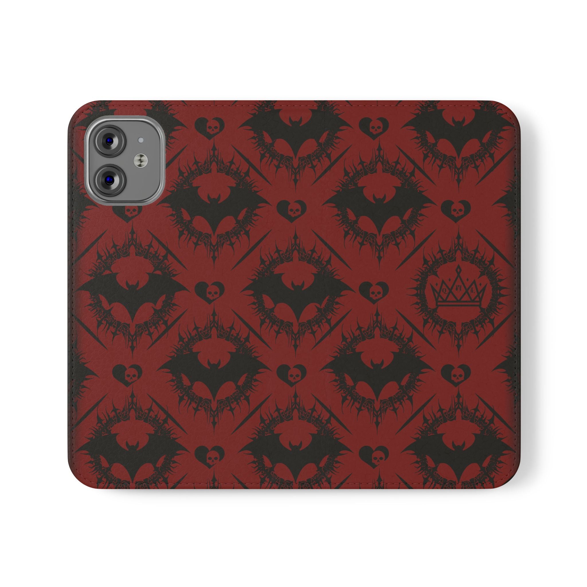 Copy of Gothic Bat Wallet Flip Case - Elegant Goth Phone Wallet - Bat Pattern Flip Case - Gothic Phone Case - Stylish Wallet Phone Case