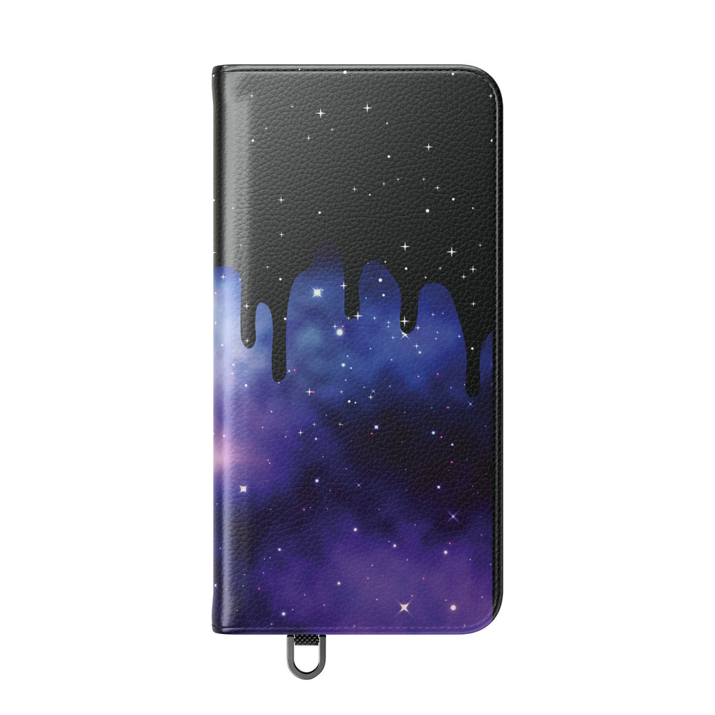 Pastel Goth Drippy Galaxy Flip Wallet Phone Case - Wallet Case for Samsung and iPhone - Gothic Style Wallet Phone Cases