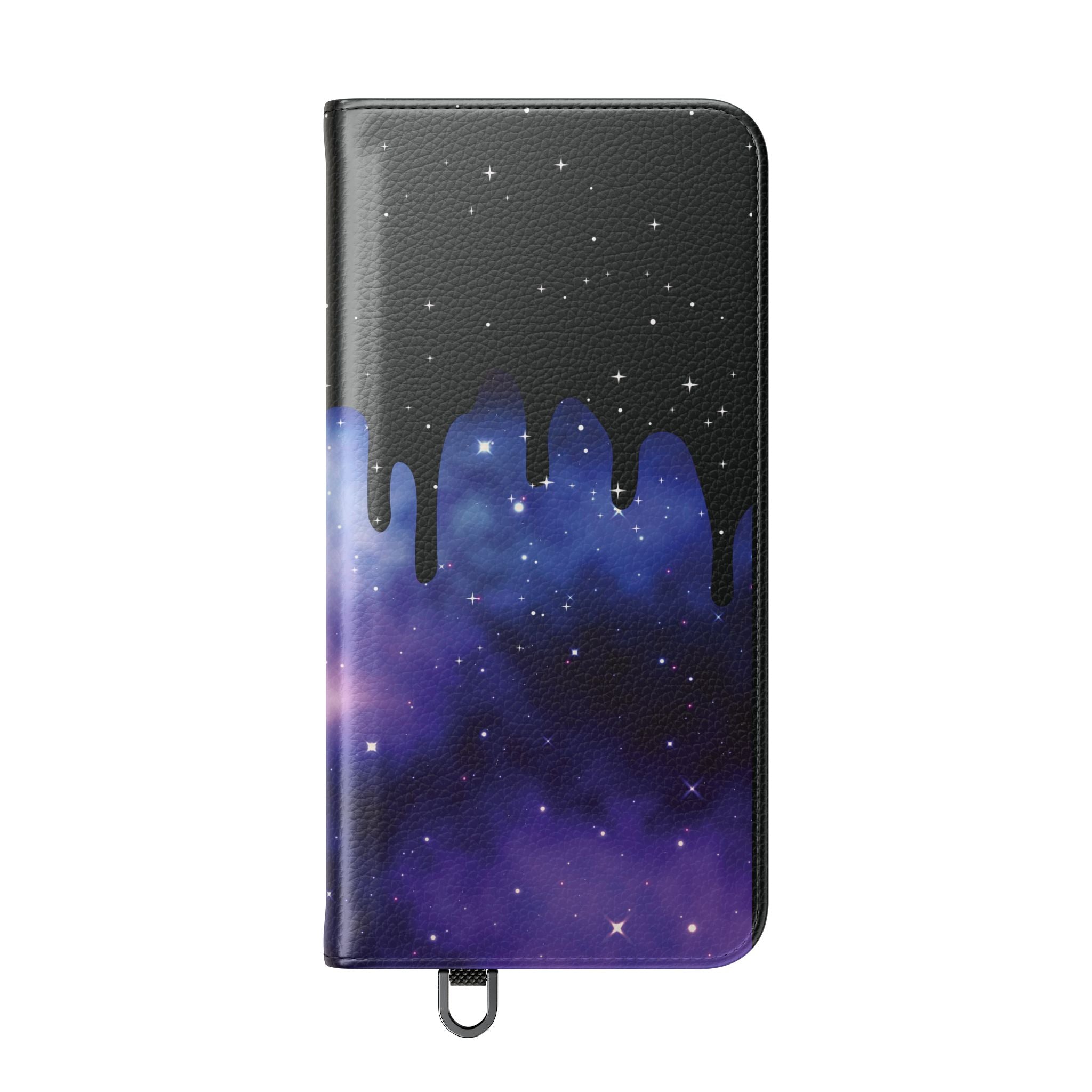Pastel Goth Drippy Galaxy Flip Wallet Phone Case - Wallet Case for Samsung and iPhone - Gothic Style Wallet Phone Cases