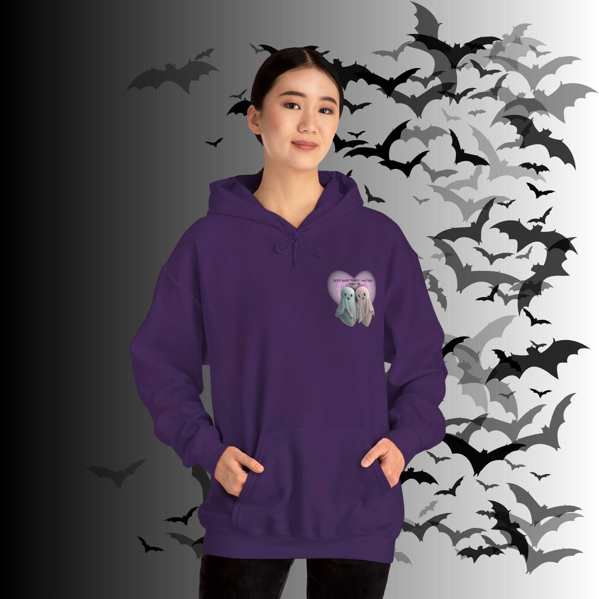 Let's Haunt People Together Forever Hoodie — Gothic Valentine's Couples Ghost