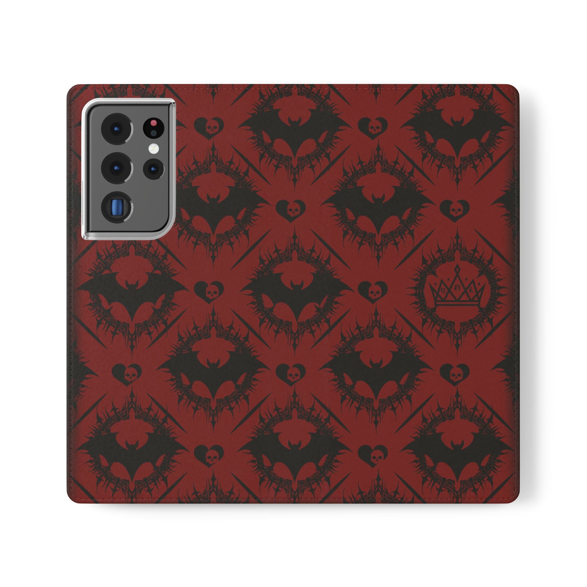 Copy of Gothic Bat Wallet Flip Case - Elegant Goth Phone Wallet - Bat Pattern Flip Case - Gothic Phone Case - Stylish Wallet Phone Case