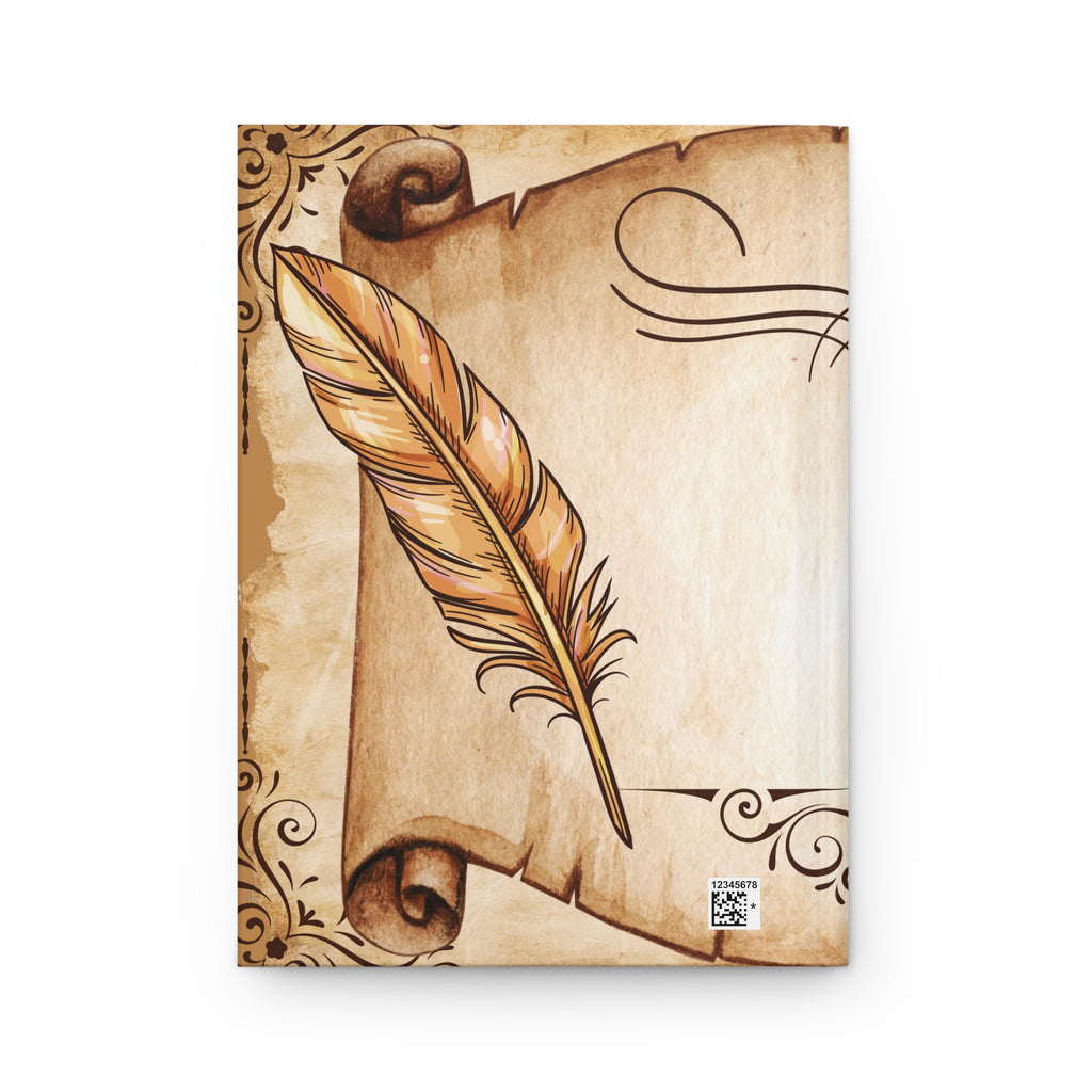 Dark Academia Scroll & Quill Journal — Vintage Parchment Hardcover