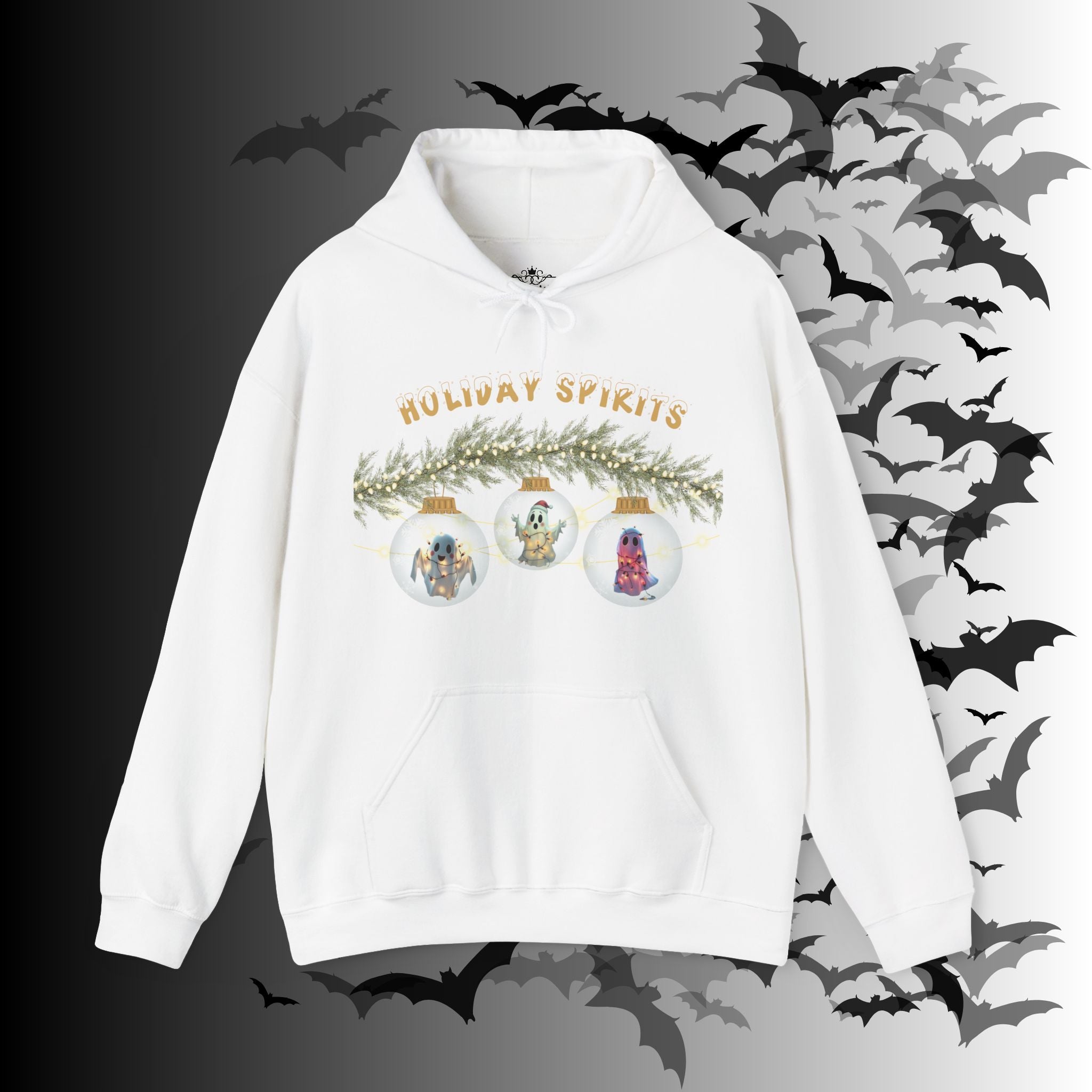 Holiday Spirits Hoodie — Ghost Christmas Ornament Gothmas Pullover