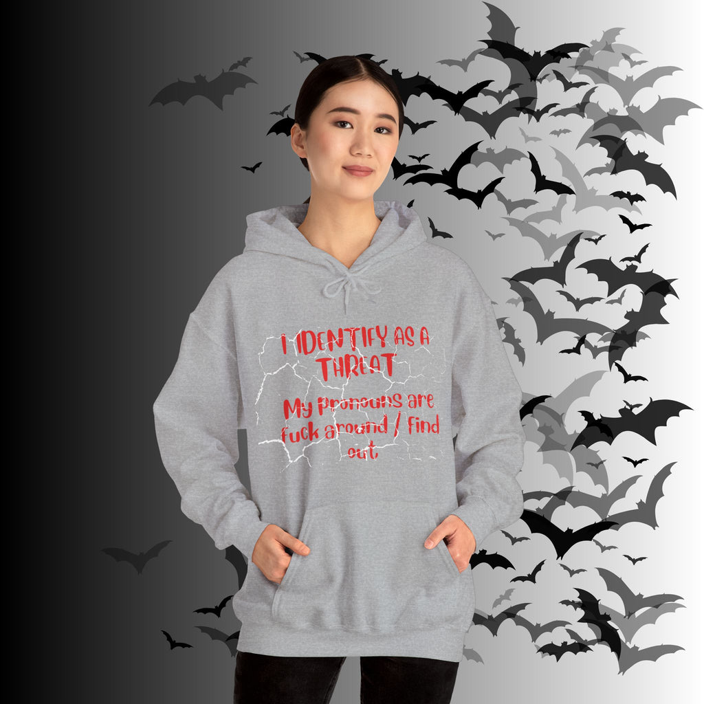 I Identify As a Threat Hoodie — My Pronouns Are Fuck Around Find Out