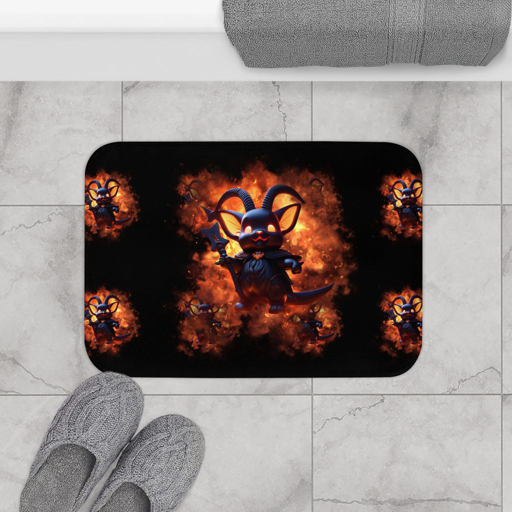 Whimsigoth Kawaii Baphomet Bath Mat — Cute Gothic Bathroom Decor
