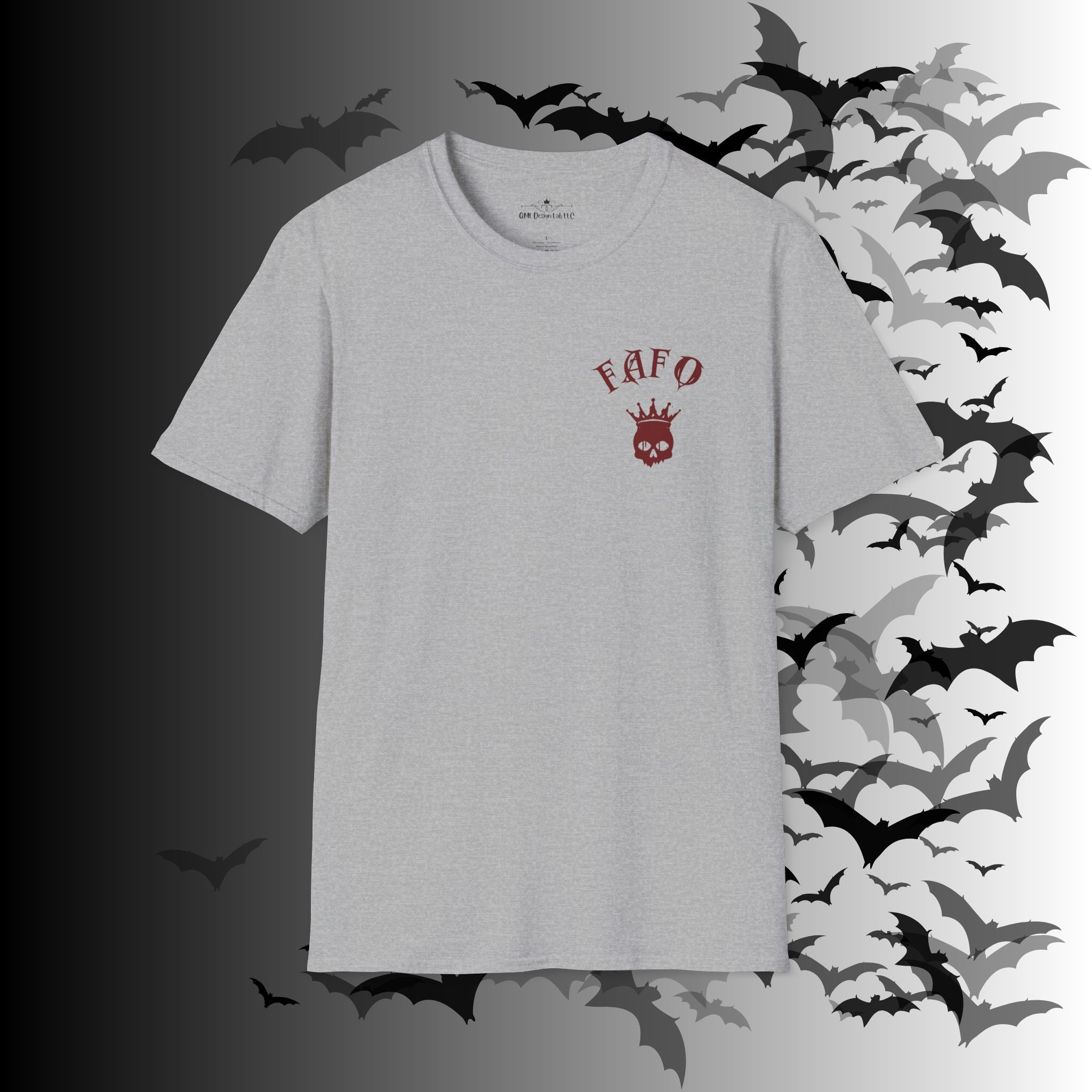 "FAFO" I Identify As A Threat T-Shirt — Gothic Humor Front & Back Print