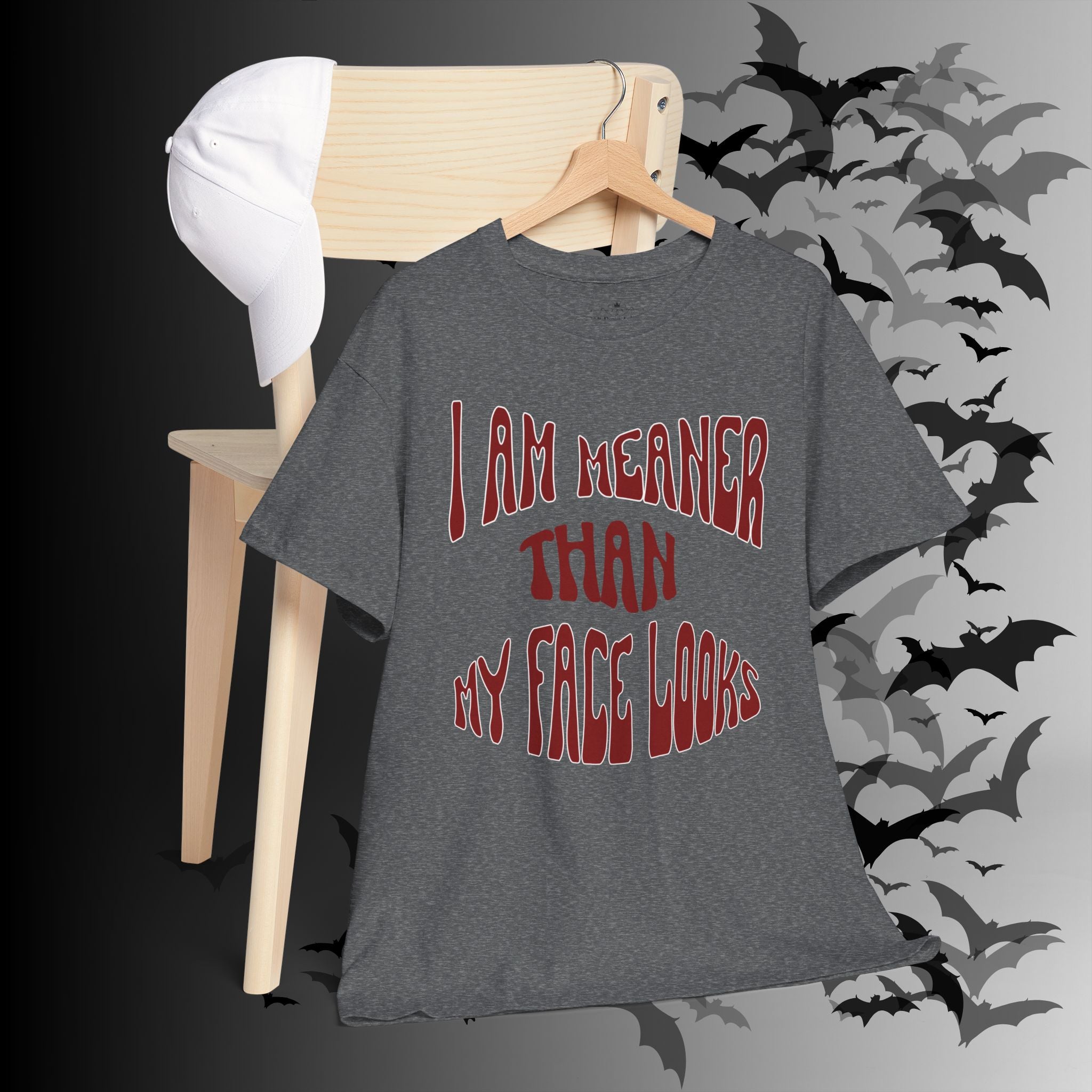 "I Am Meaner Than My Face Looks" Gothic Humor T-Shirt