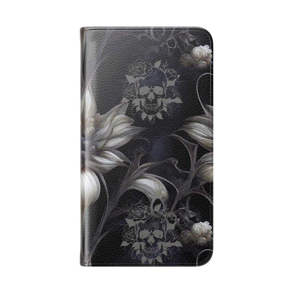 Goth Botanical Flip Wallet Case for iPhone and Samsung Galaxy Phones