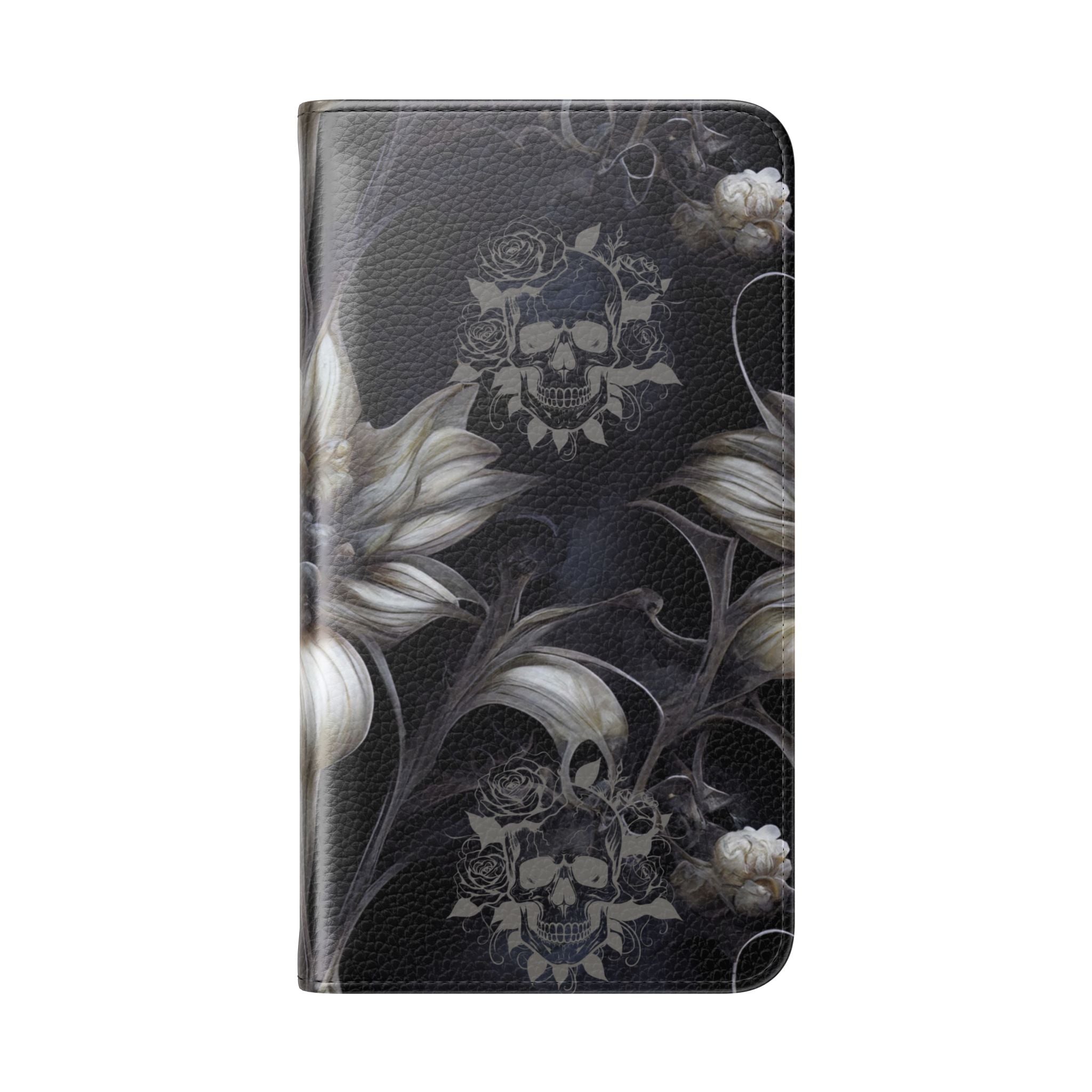 Goth Botanical Flip Wallet Case for iPhone and Samsung Galaxy Phones