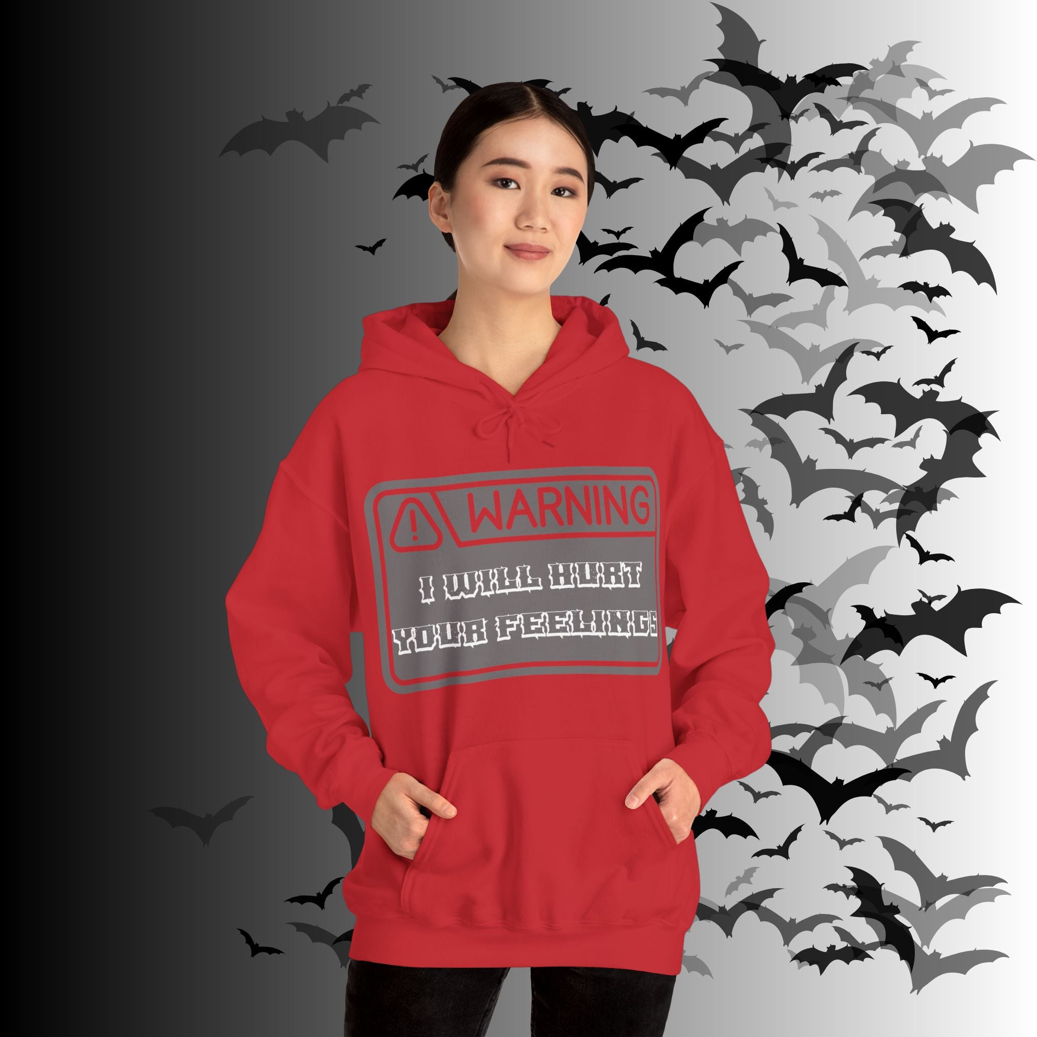 Warning I Will Hurt Your Feelings Hoodie — Funny Gothic Attitude Pullover