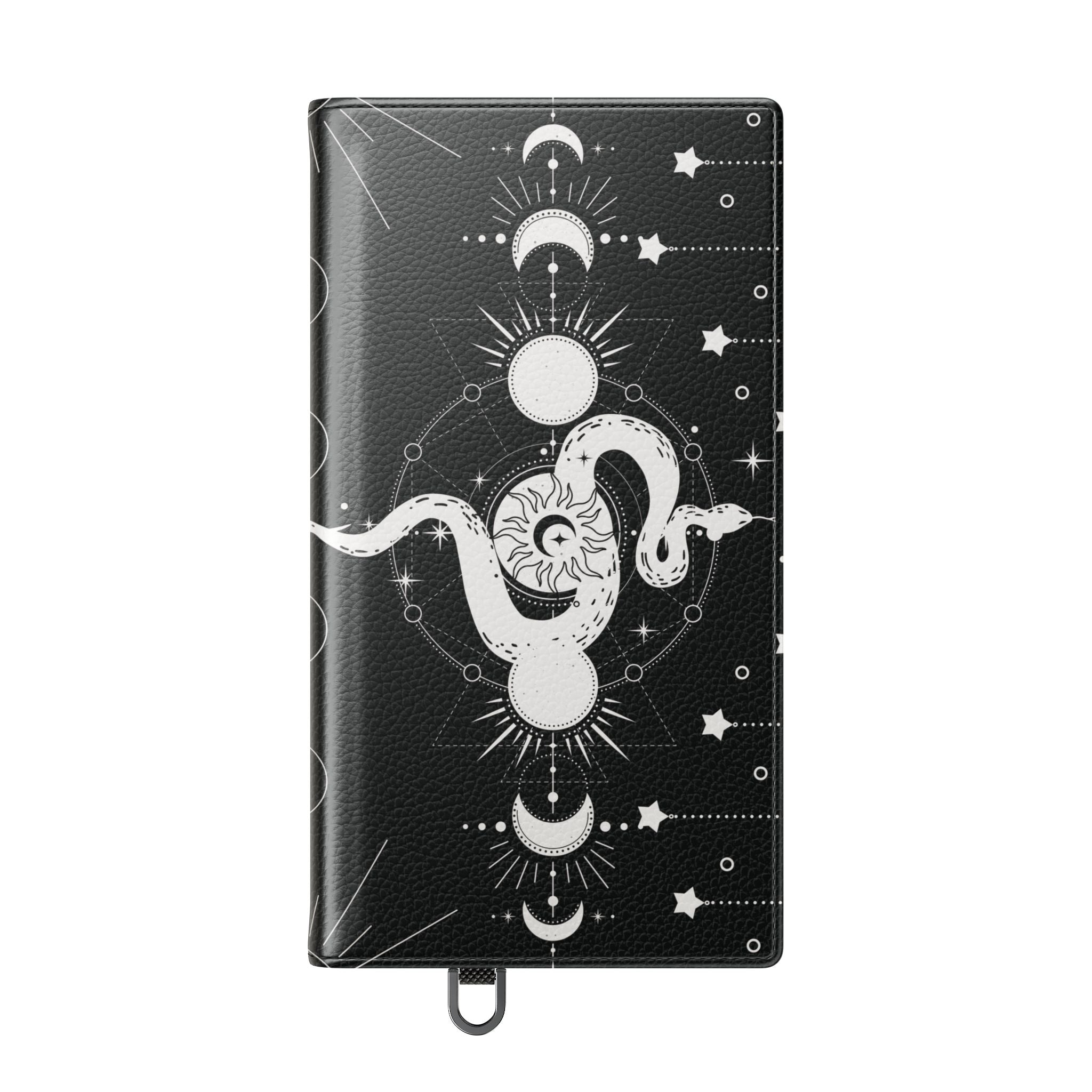 Gothic Style Celestial Snake Moon Phases Wallet Flip PhoneCase - Celestial Style Phone Case for iPhone and Samsung - Moon Phases Wallet Case