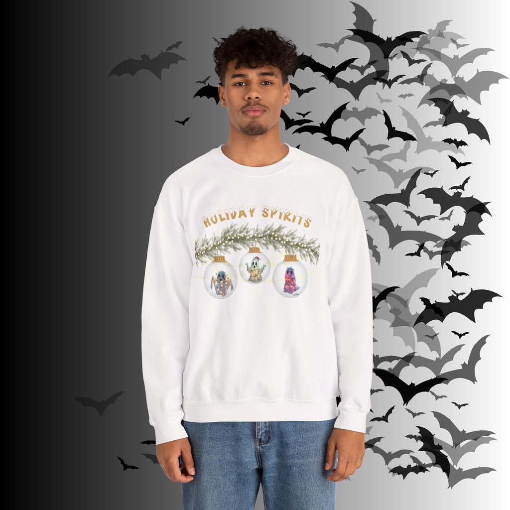 Holiday Spirits Crewneck Sweatshirt — Ghost Christmas Ornament Gothmas