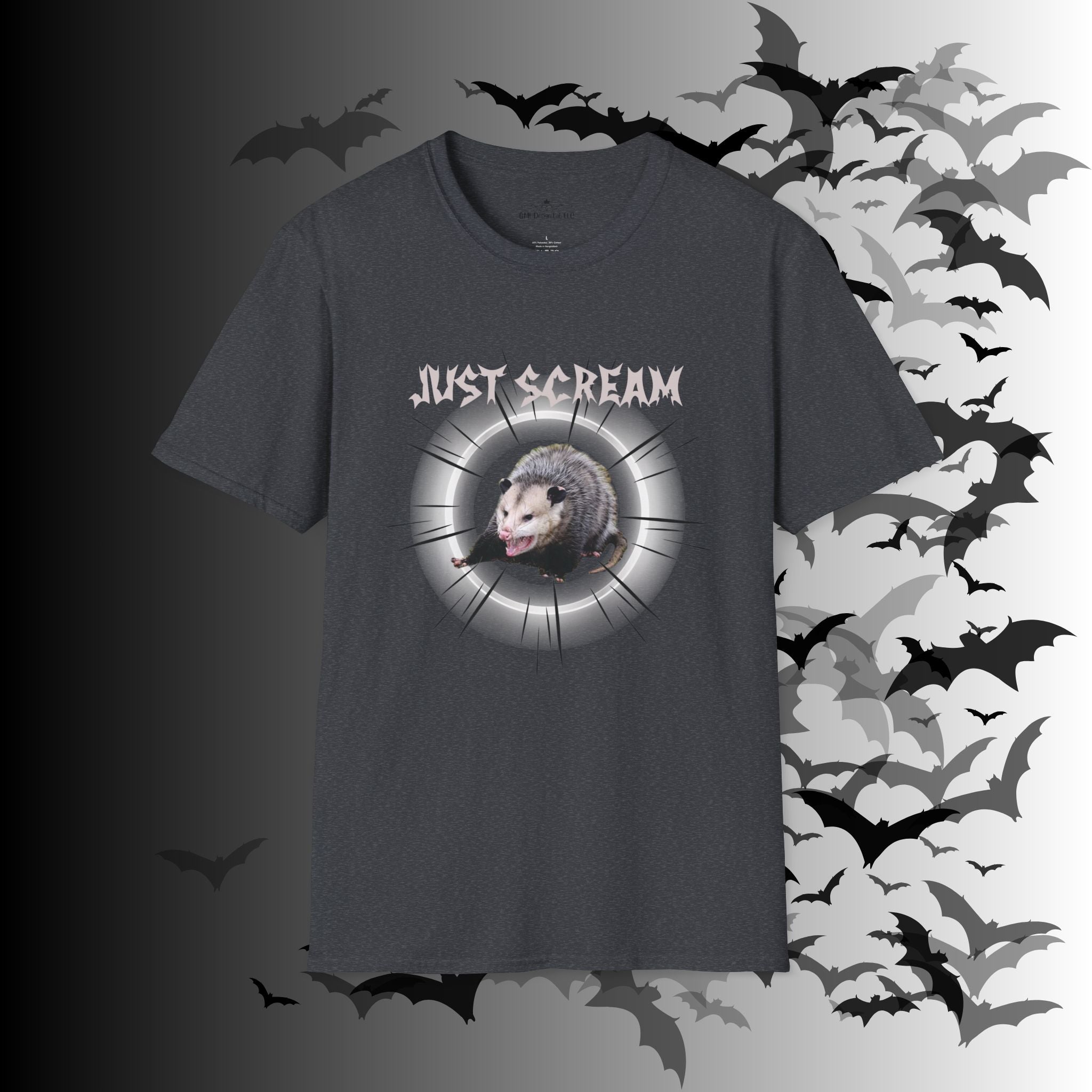 "Just Scream" Possum T-Shirt — Edgy Humor Gothic Tee