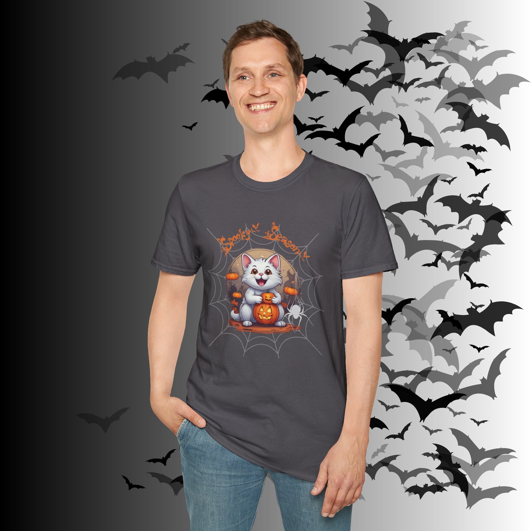 Spooky Season Kawaii Cat Halloween T-Shirt — Cat Lover Tee