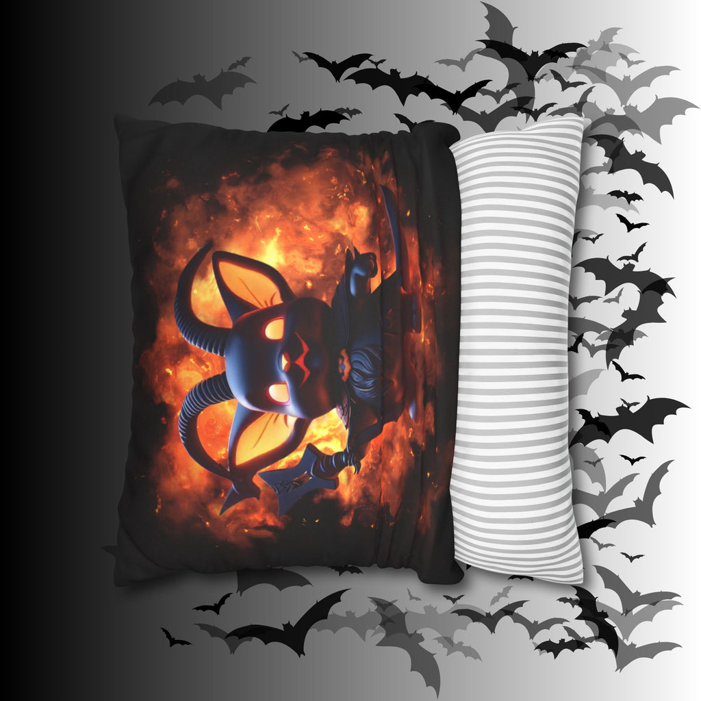 Cute Baphomet Throw Pillow — Gothic Occult Dark Home Decor