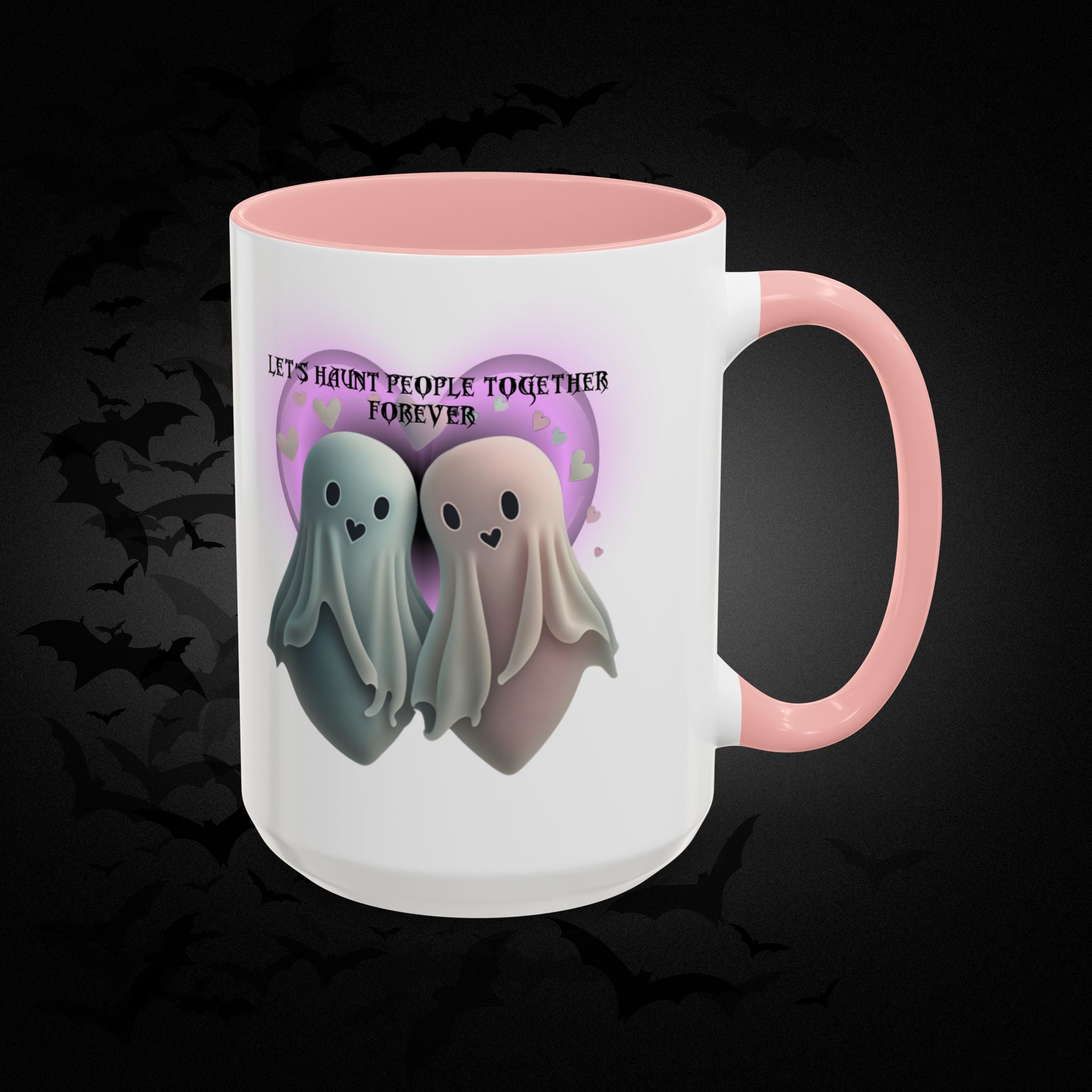Let's Haunt People Together Forever Coffee Mug — Valloween Ghost Couple Accent Mug