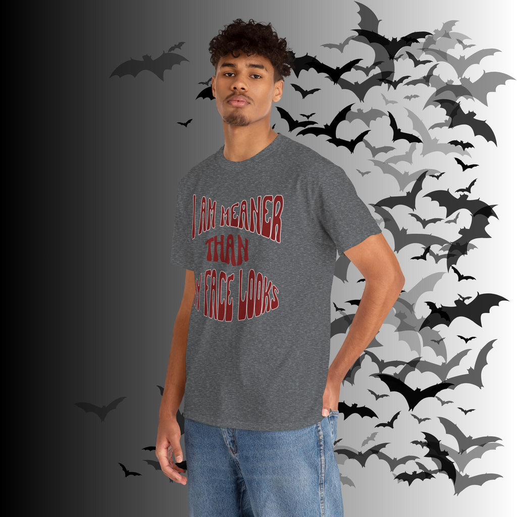 "I Am Meaner Than My Face Looks" Gothic Humor T-Shirt