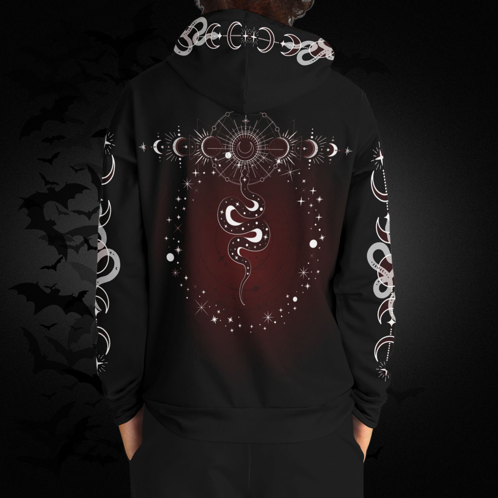 Celestial Serpent All Over Print Hoodie – Crimson