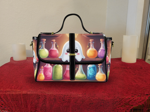 Apothecary Ghost Potion Crossbody Bag | Pastel Goth Waterproof Canvas Satchel Purse