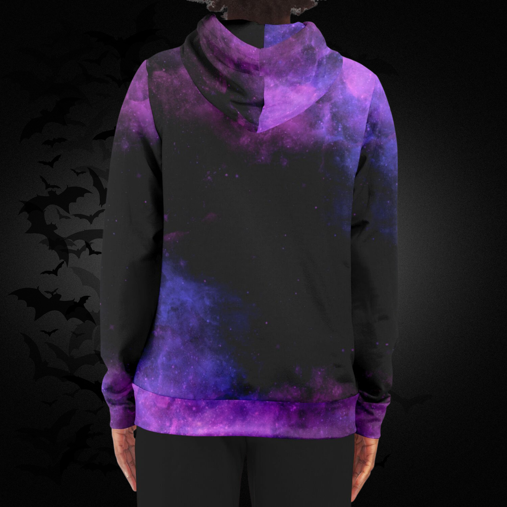 Purple Galaxy Nebula All Over Print Zip Hoodie