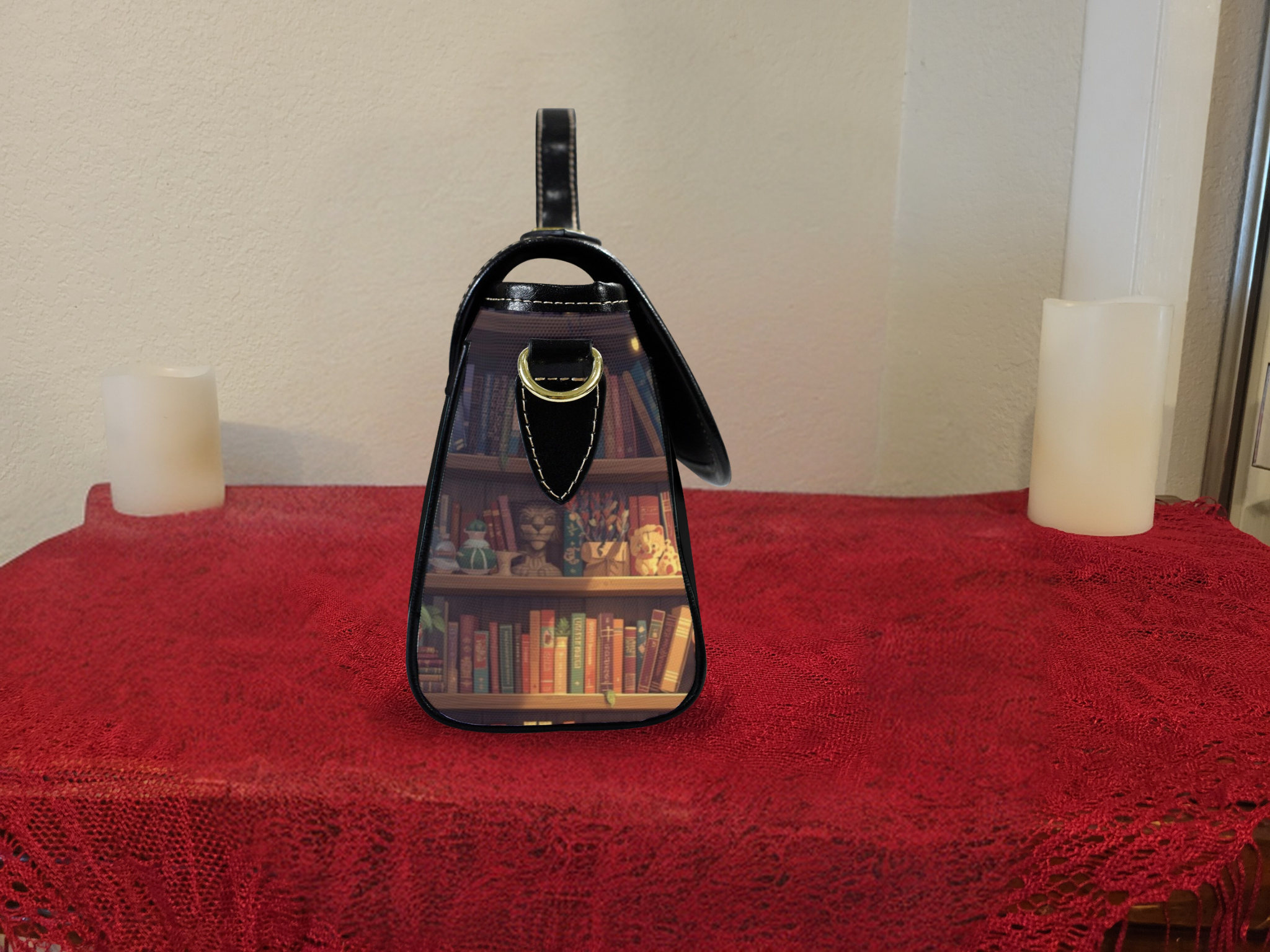 Whimsical Bookcase Crossbody Bag
