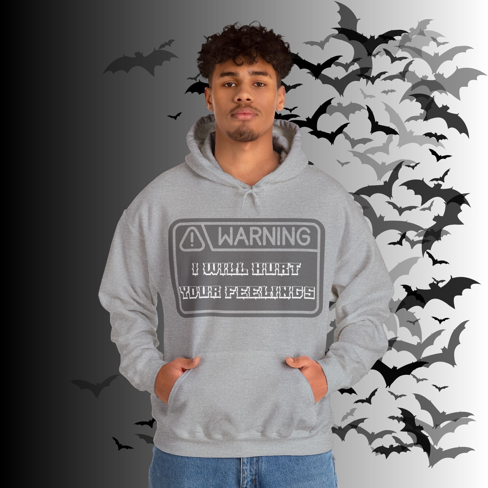 Warning I Will Hurt Your Feelings Hoodie — Funny Gothic Attitude Pullover