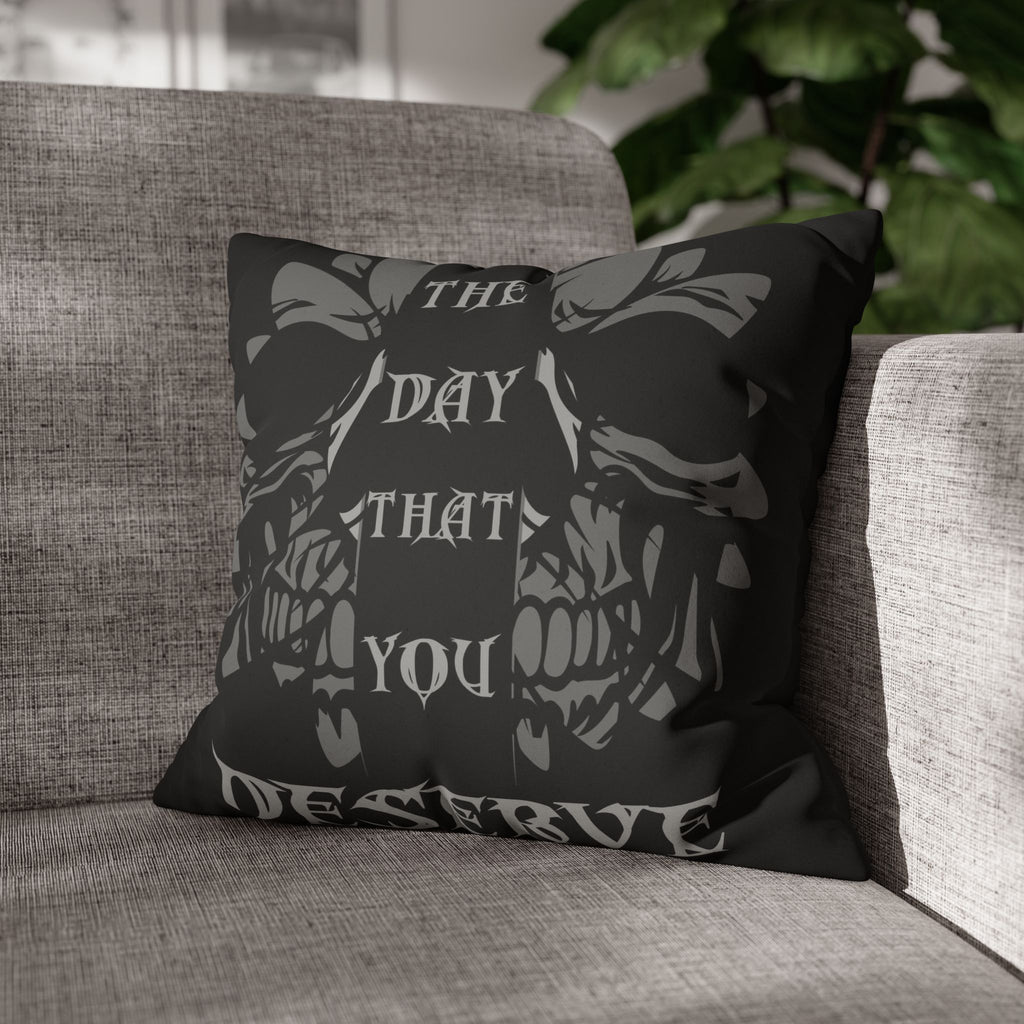 Gothic Floral Skull Throw Pillow — Dark Botanical Moody Home Decor