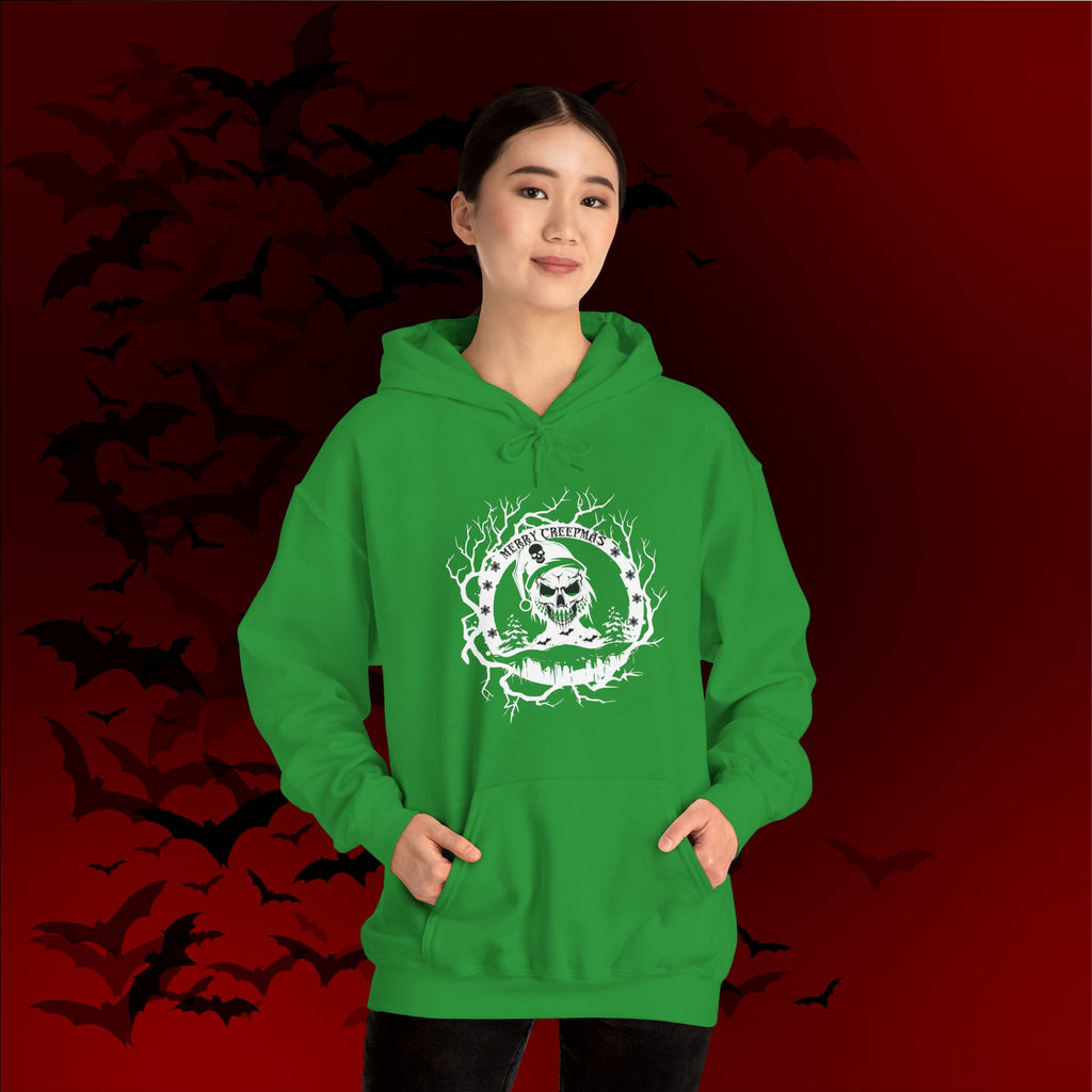 Merry Creepmas Hoodie — Gothic Christmas Skull Santa Pullover