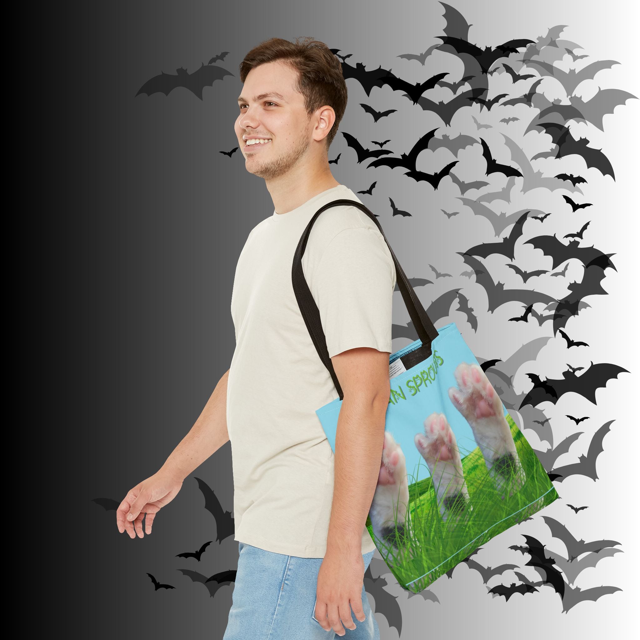 "Bean Sprouts" Cat Paws Tote Bag — Funny Cat Lover Gift