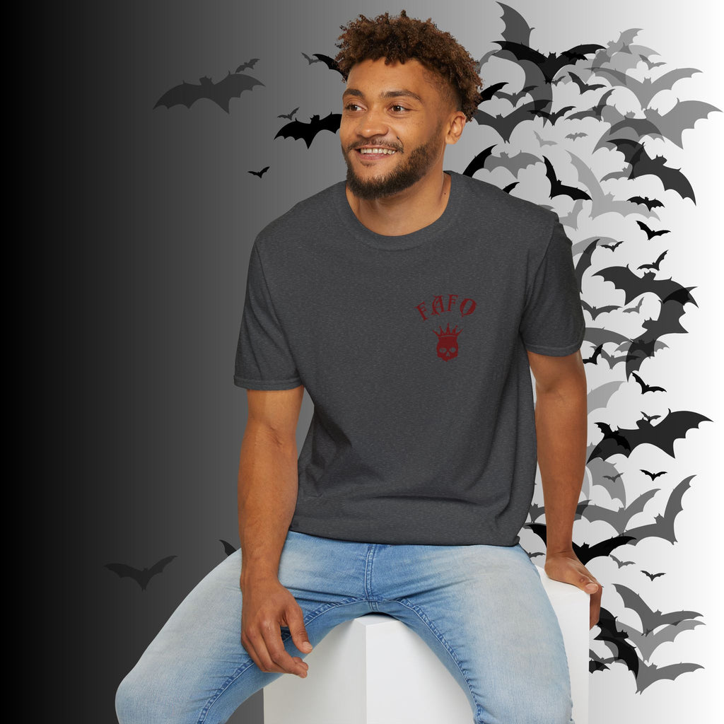 "FAFO" I Identify As A Threat T-Shirt — Gothic Humor Front & Back Print