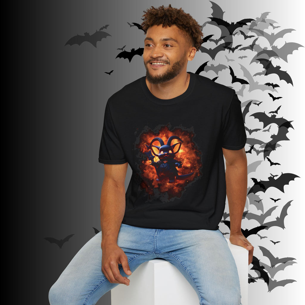 Whimsigoth Chibi Baphomet Fire T-Shirt — Gothic Occult Tee