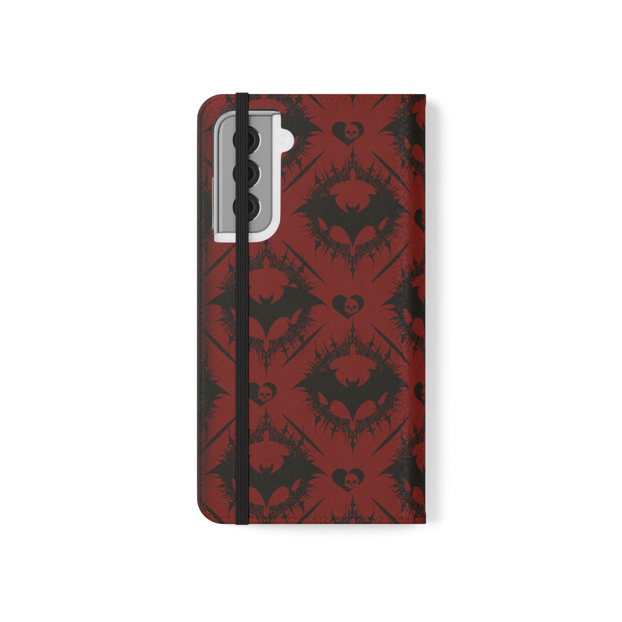 Copy of Gothic Bat Wallet Flip Case - Elegant Goth Phone Wallet - Bat Pattern Flip Case - Gothic Phone Case - Stylish Wallet Phone Case