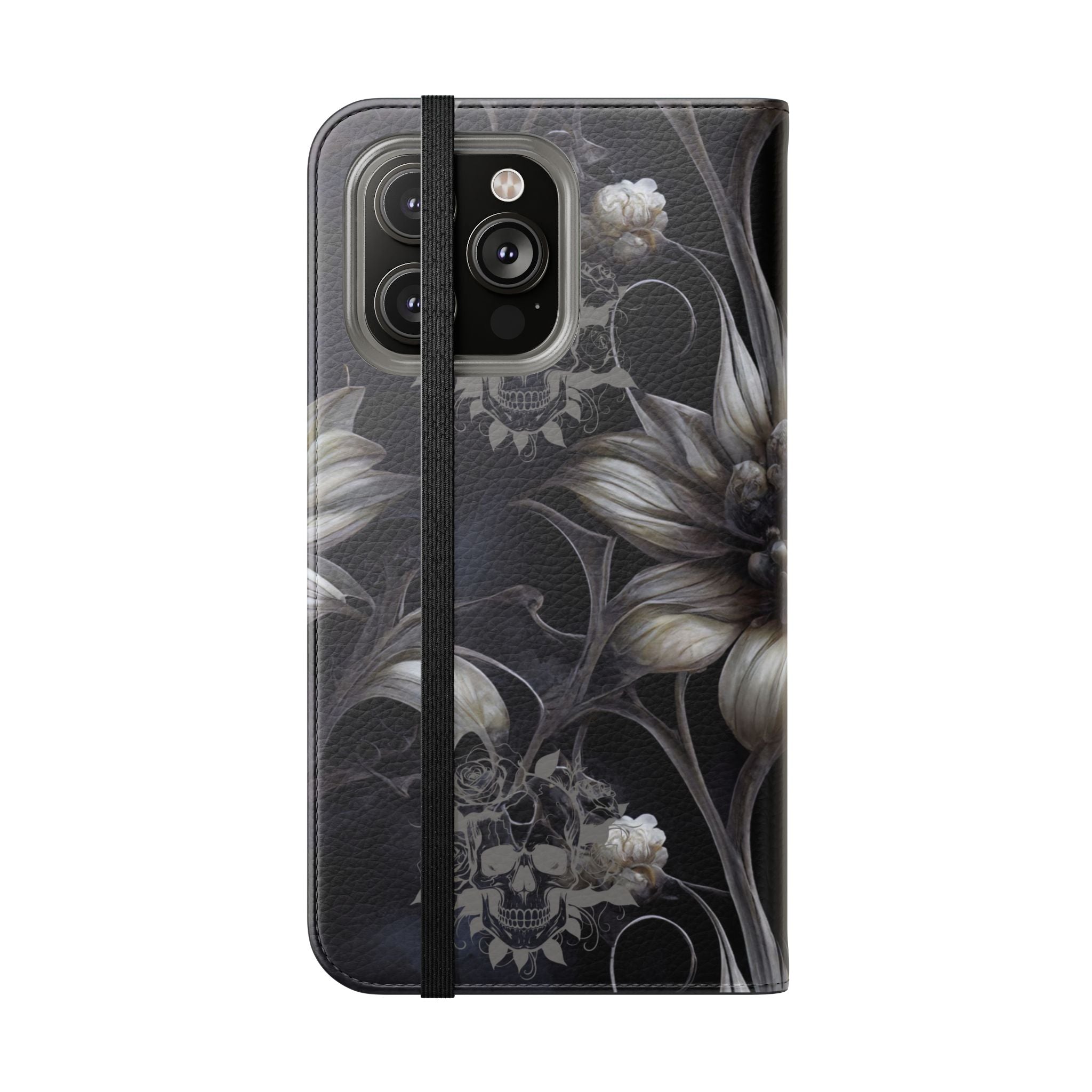 Goth Botanical Flip Wallet Case for iPhone and Samsung Galaxy Phones
