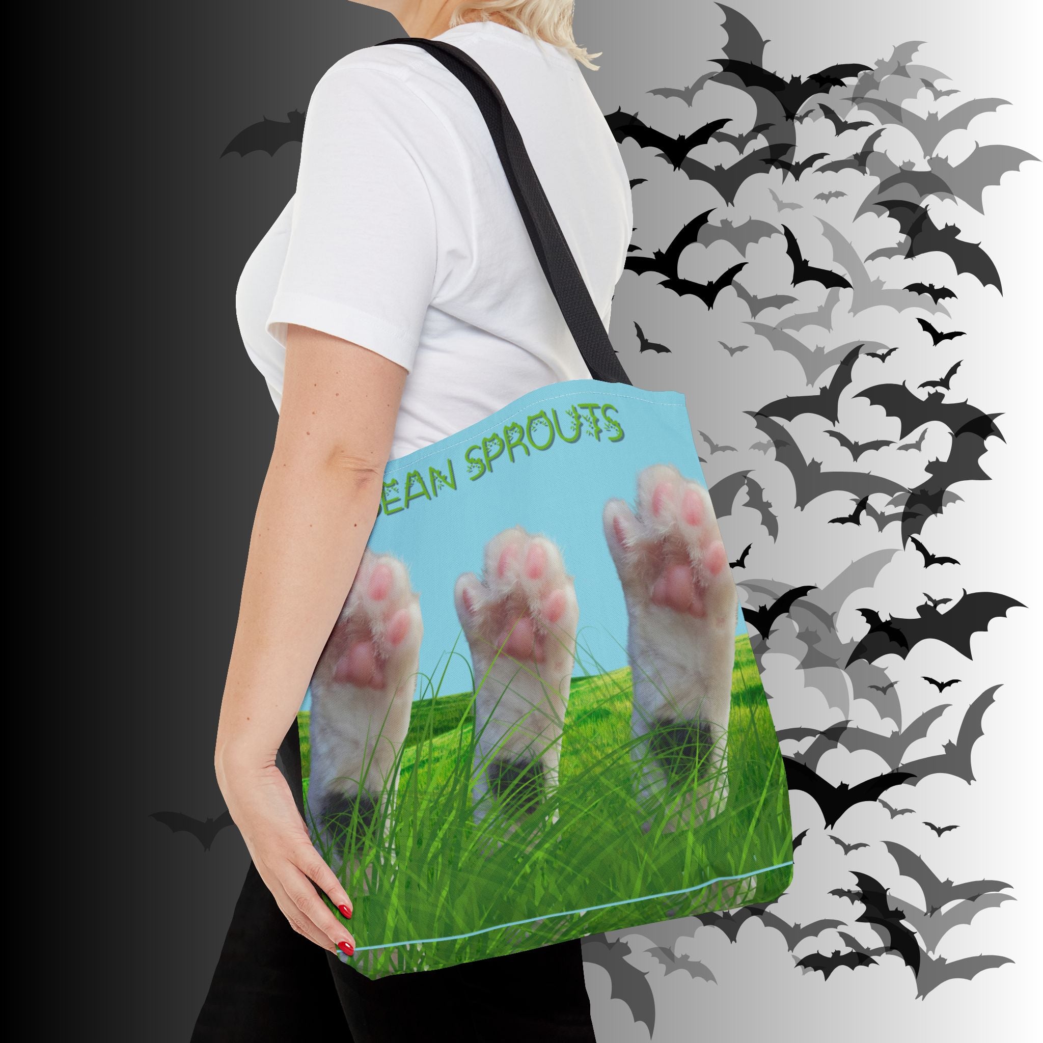 "Bean Sprouts" Cat Paws Tote Bag — Funny Cat Lover Gift