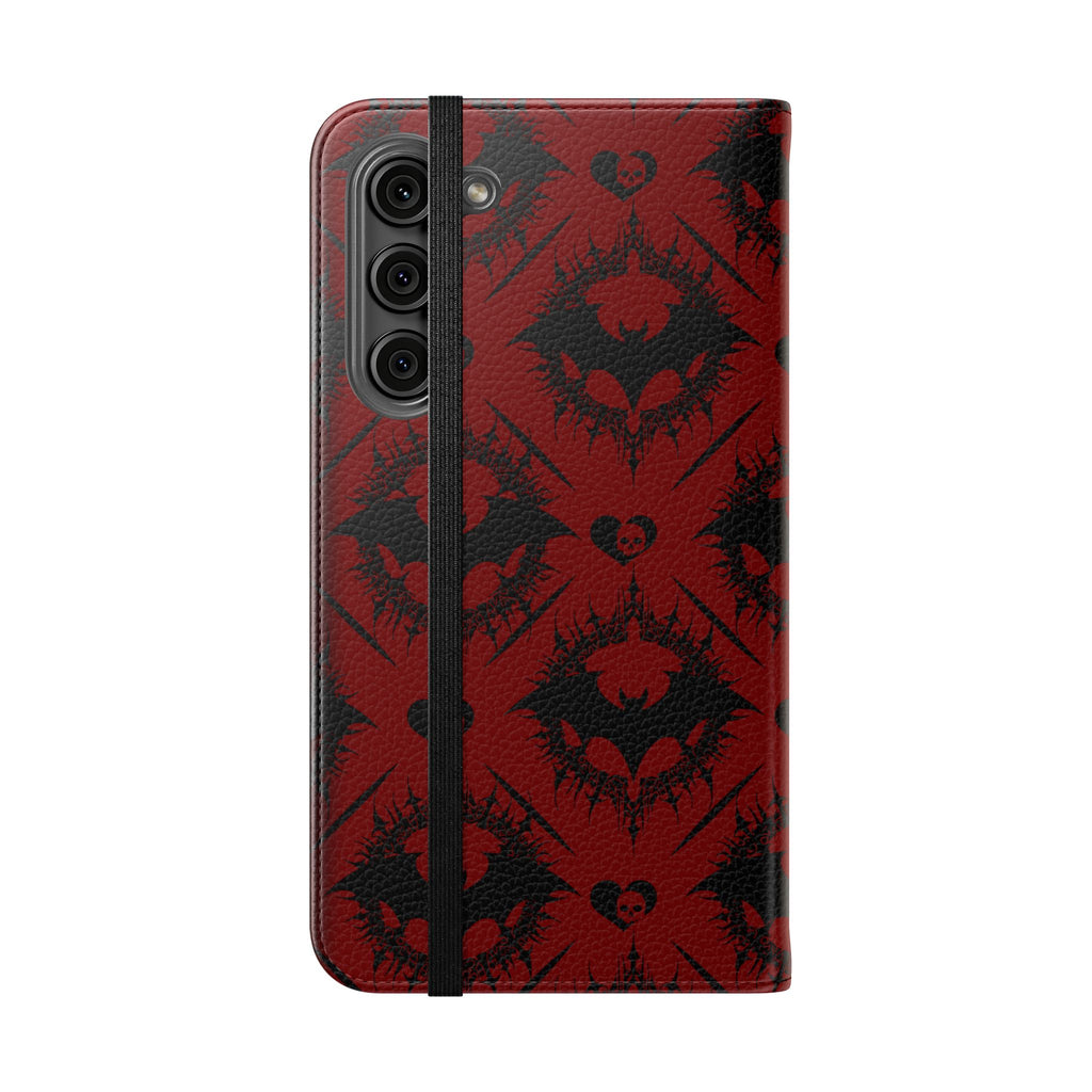 Copy of Gothic Bat Wallet Flip Case - Elegant Goth Phone Wallet - Bat Pattern Flip Case - Gothic Phone Case - Stylish Wallet Phone Case