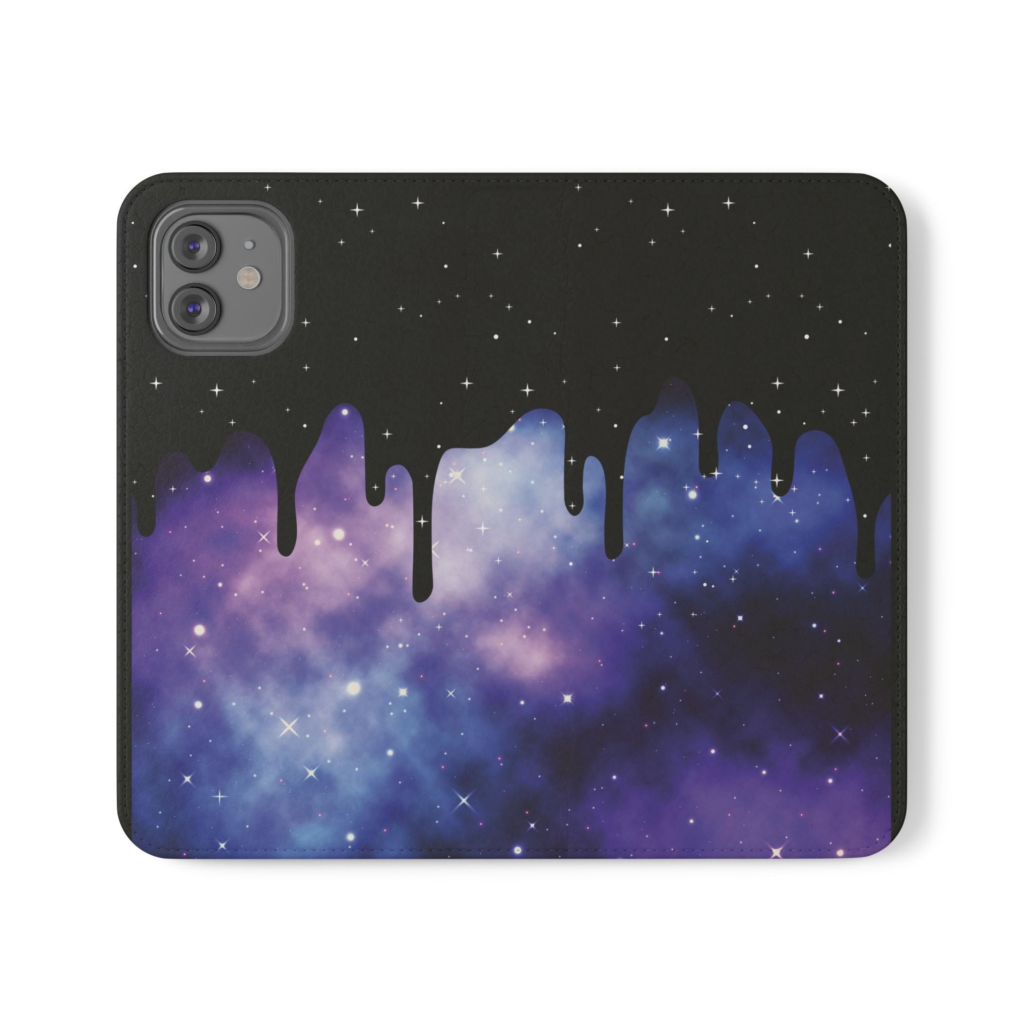 Pastel Goth Drippy Galaxy Flip Wallet Phone Case - Wallet Case for Samsung and iPhone - Gothic Style Wallet Phone Cases
