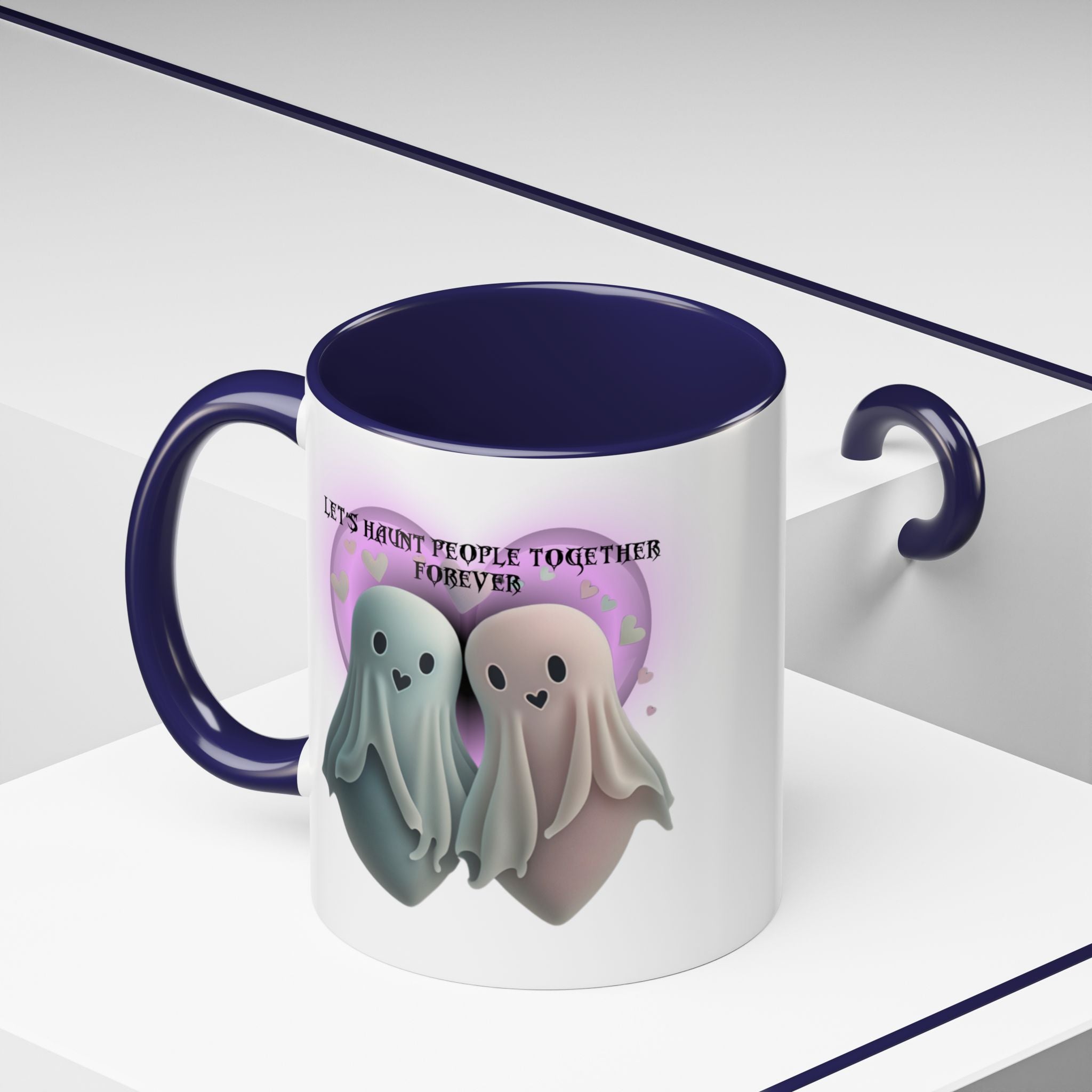 Let's Haunt People Together Forever Coffee Mug — Valloween Ghost Couple Accent Mug